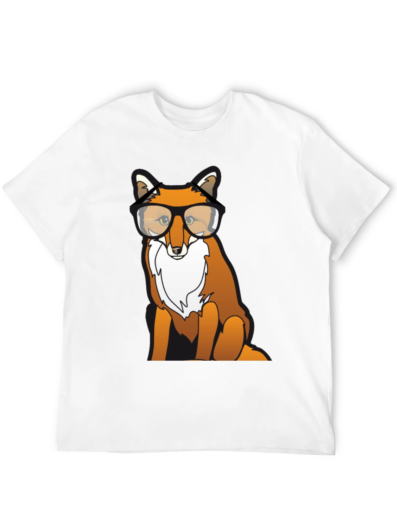 Black Fox with Glasses Graphic T-Shirt view 12