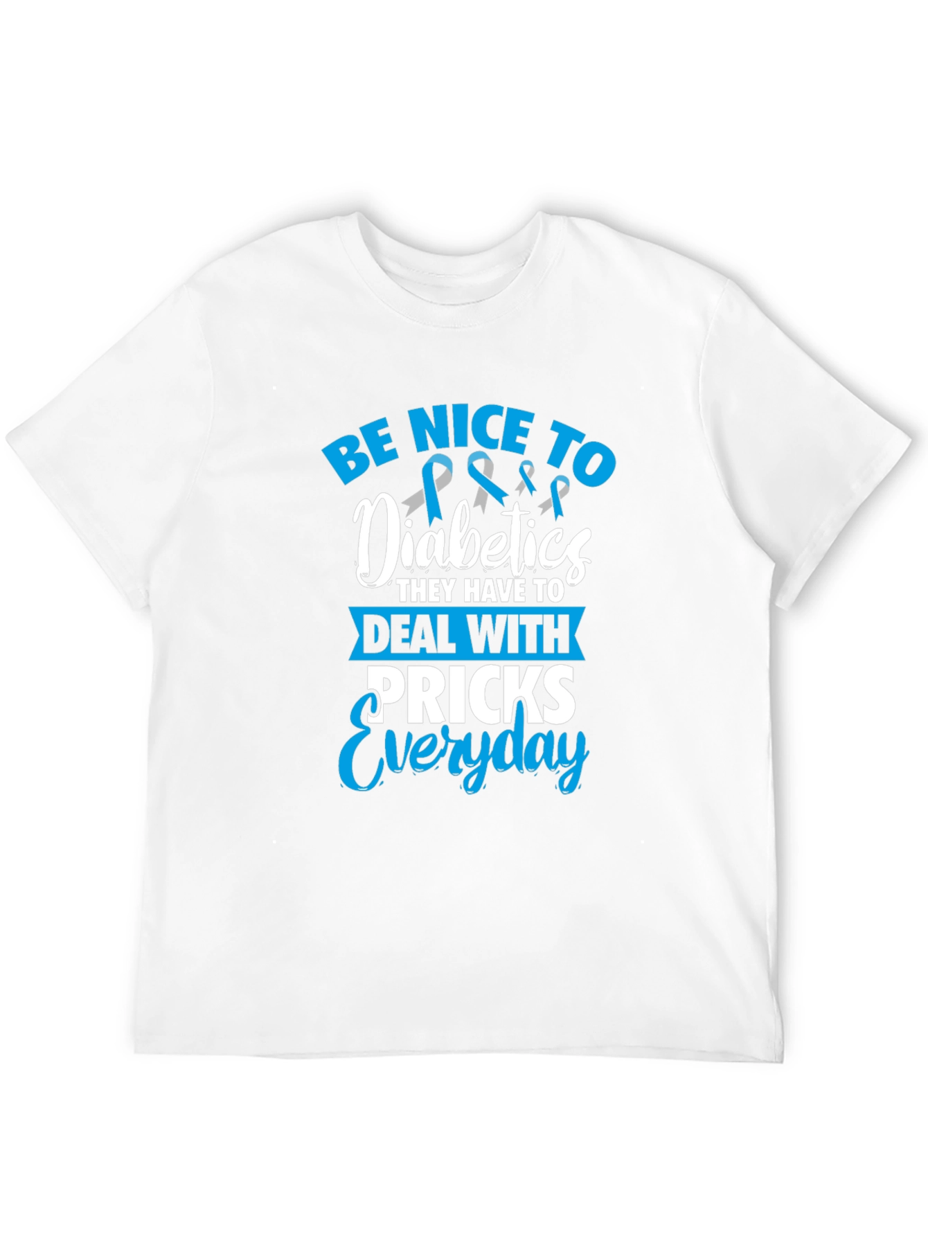 Black Be Nice To Diabetics Graphic T-Shirt view 12