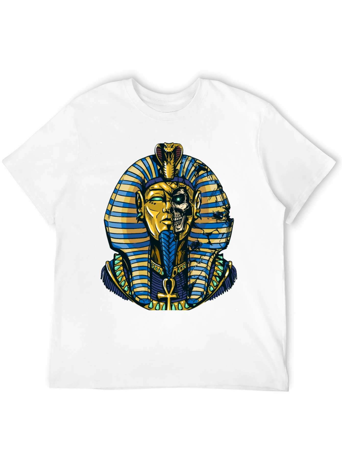 Black Pharaoh Skull Graphic Print Tee view 12