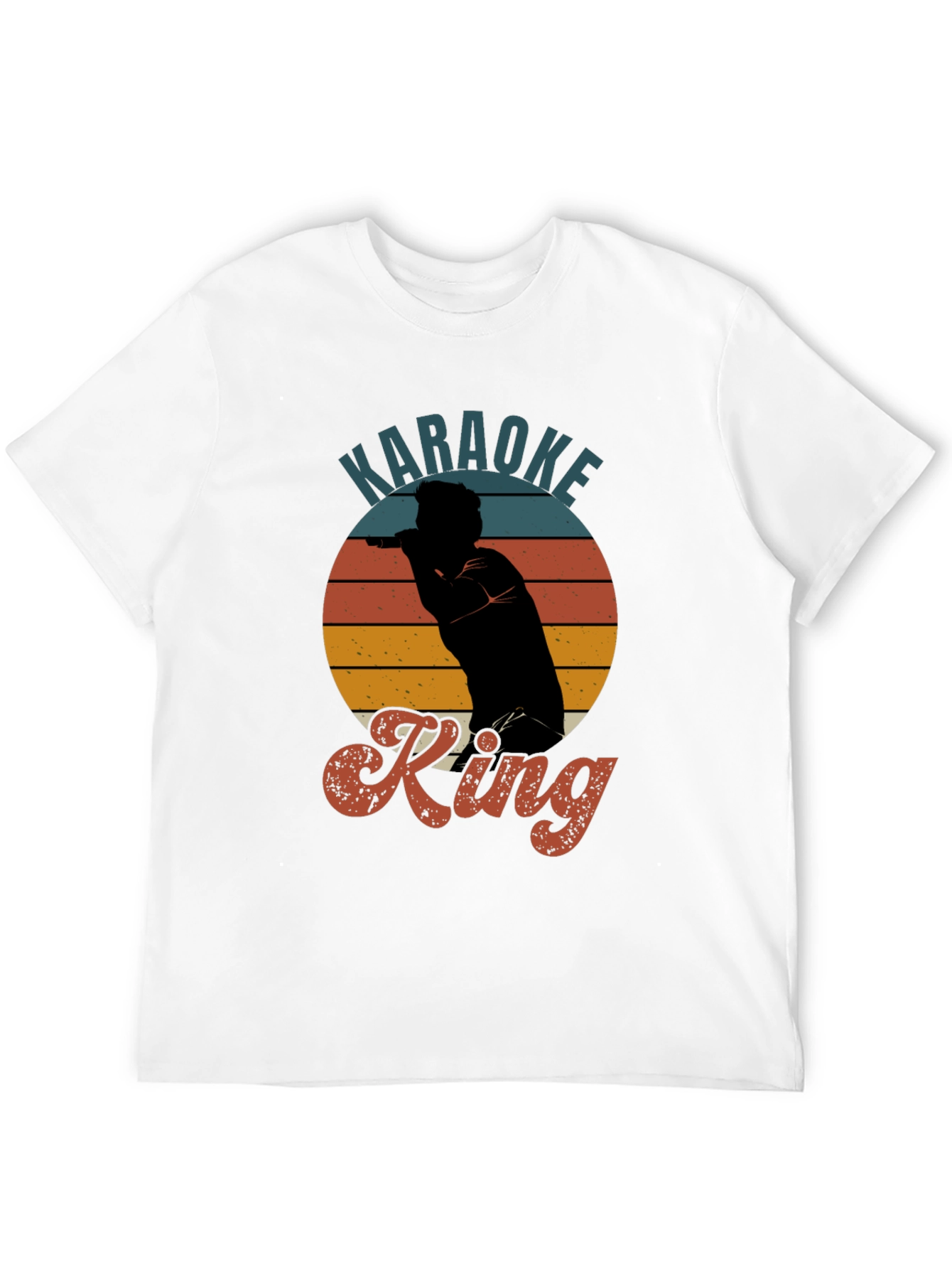 Black Karaoke King Retro Sunset T-Shirt view 12