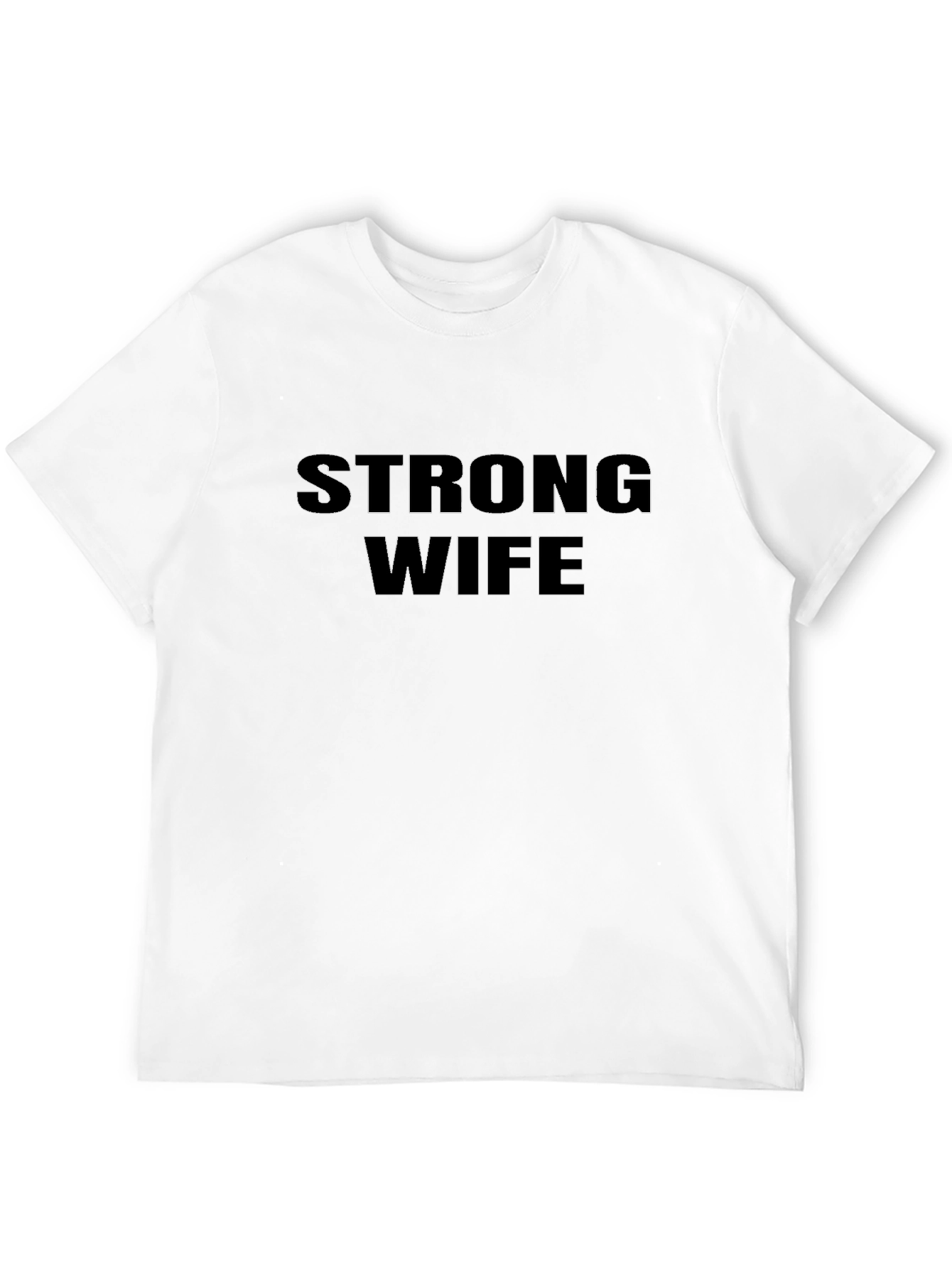 Black Strong Wife T-Shirt - Black Crew Neck Tee view 12