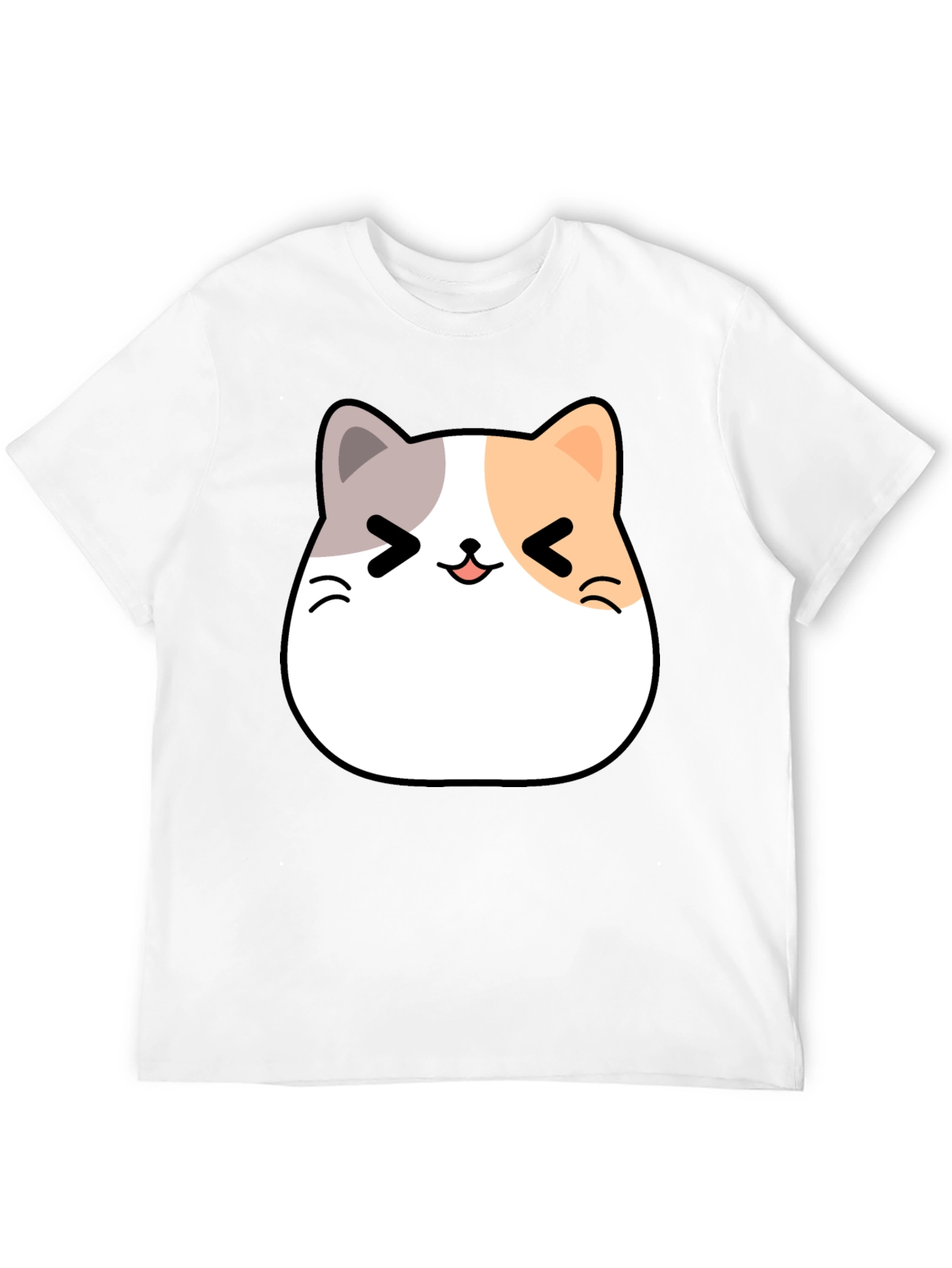 Black Kawaii Cat Graphic T-Shirt - Unisex Black Tee view 12