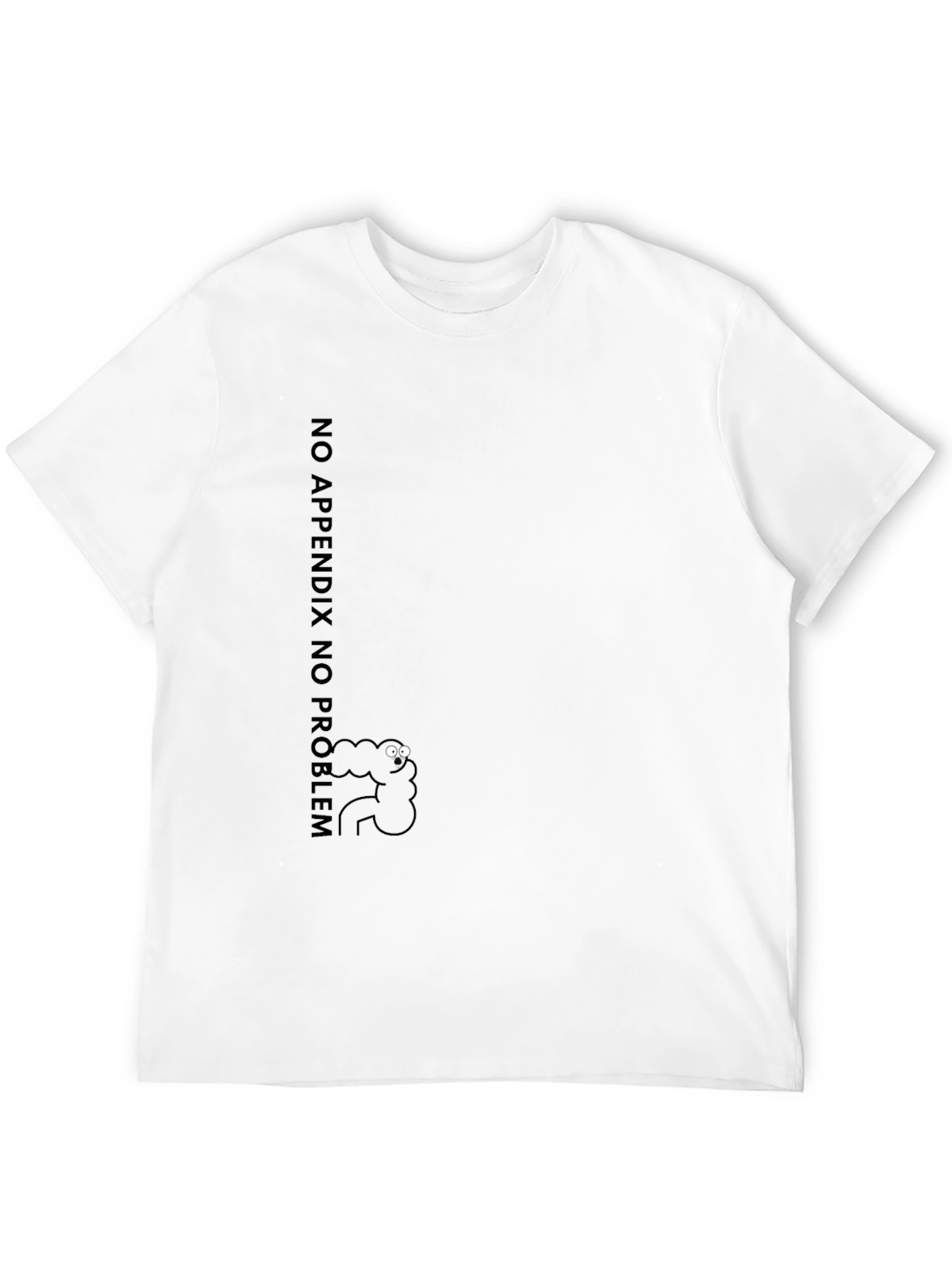 Black No Appendix No Problem Black T-Shirt view 12