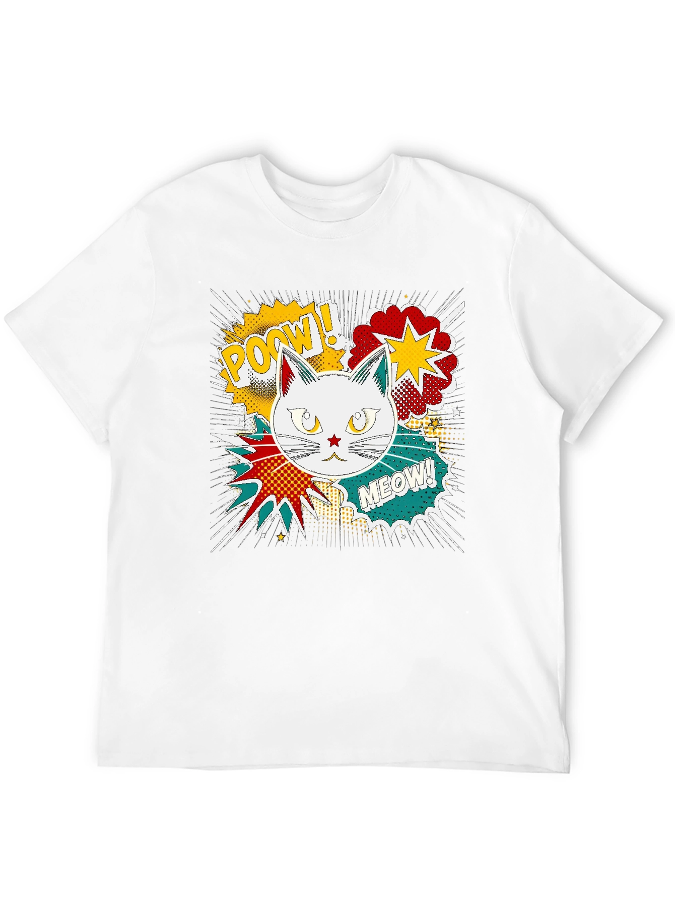 Black Comic Cat T-Shirt - Pow! Meow! view 12