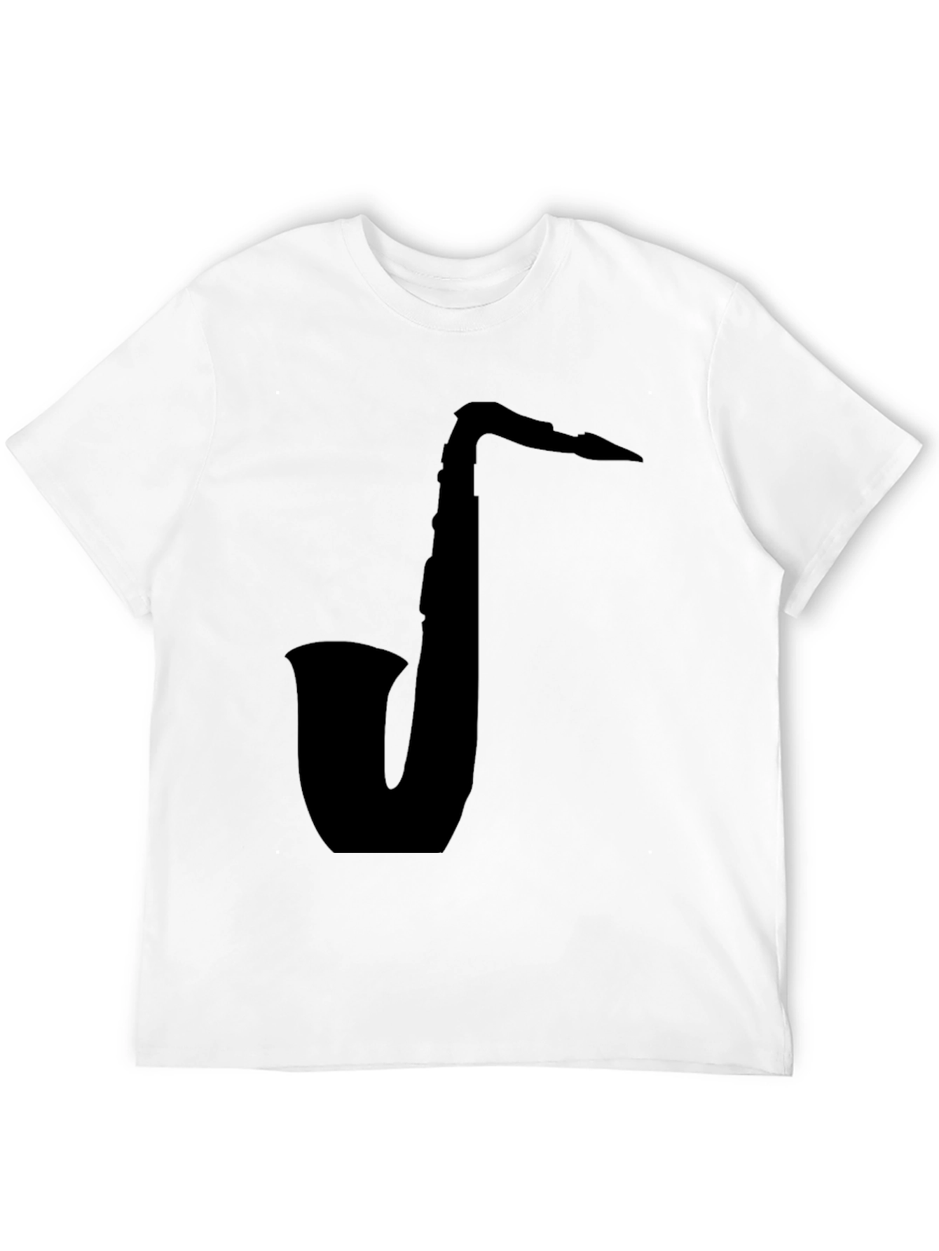 Black Saxophone Silhouette Black T-Shirt view 12