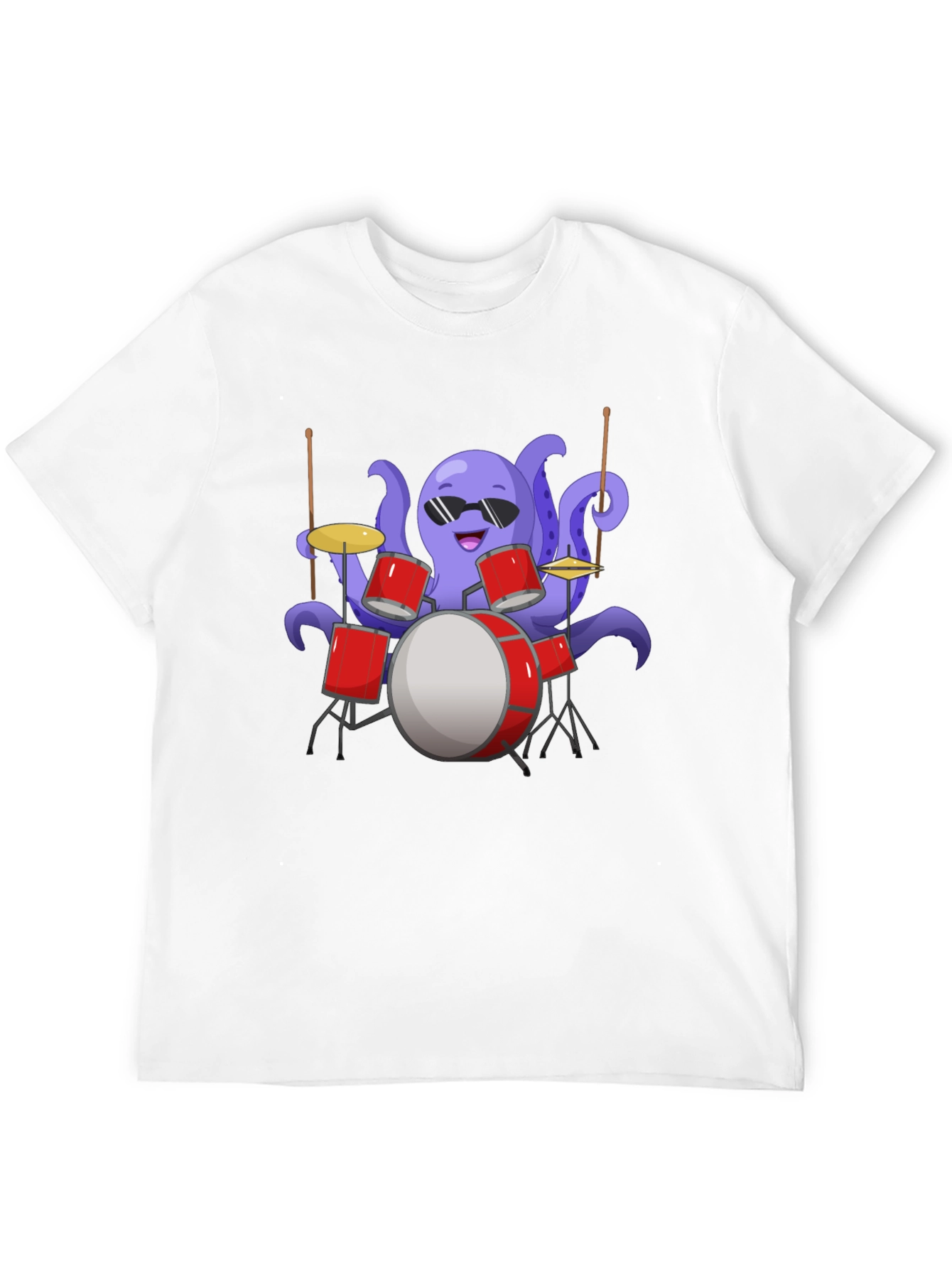 Black Octopus Drummer Graphic Tee - Unique Design view 12