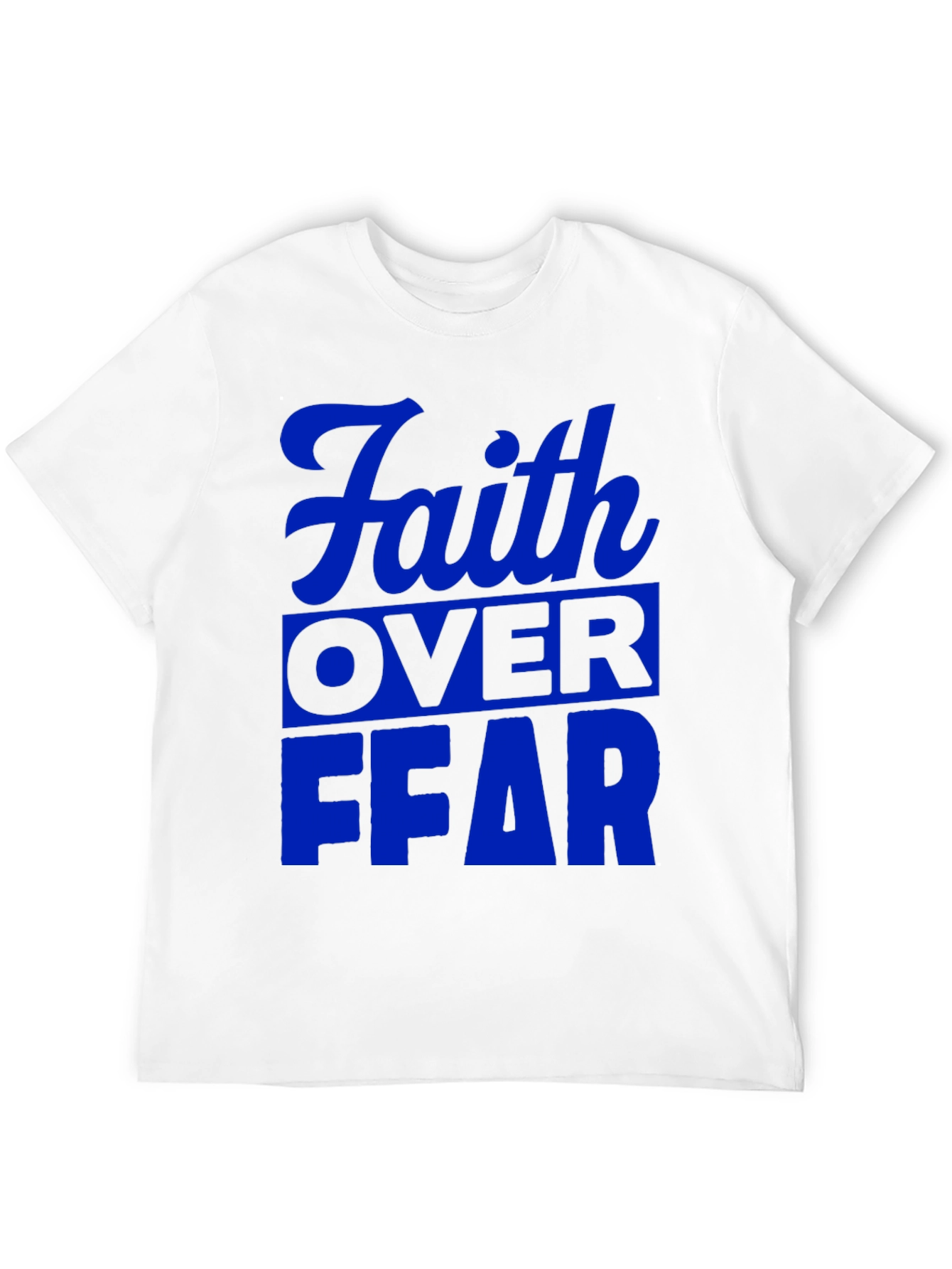 Black Faith Over Fear Graphic T-Shirt - Blue Print view 12