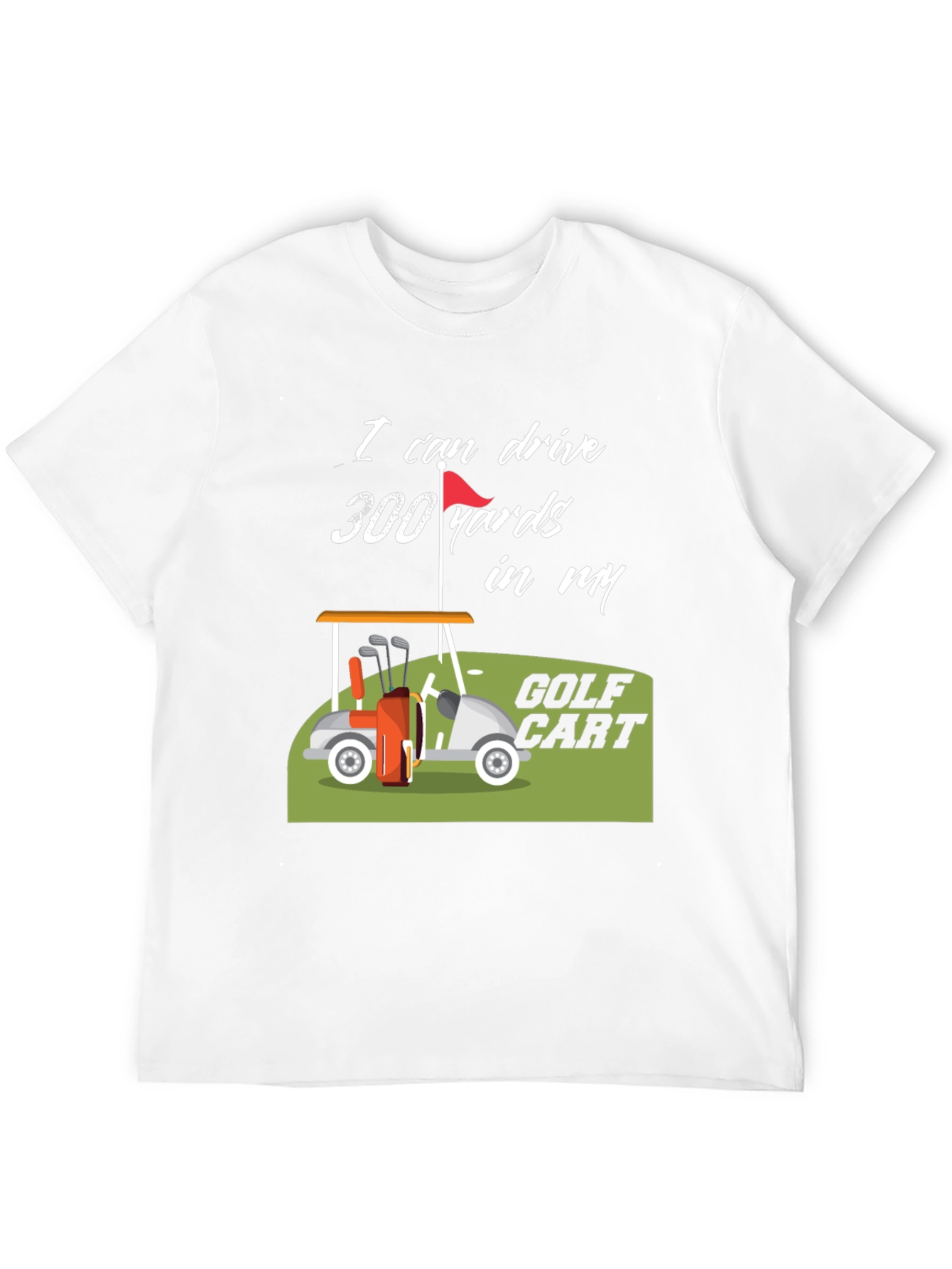 Black Golf Cart 300 Yards Funny T-Shirt view 12