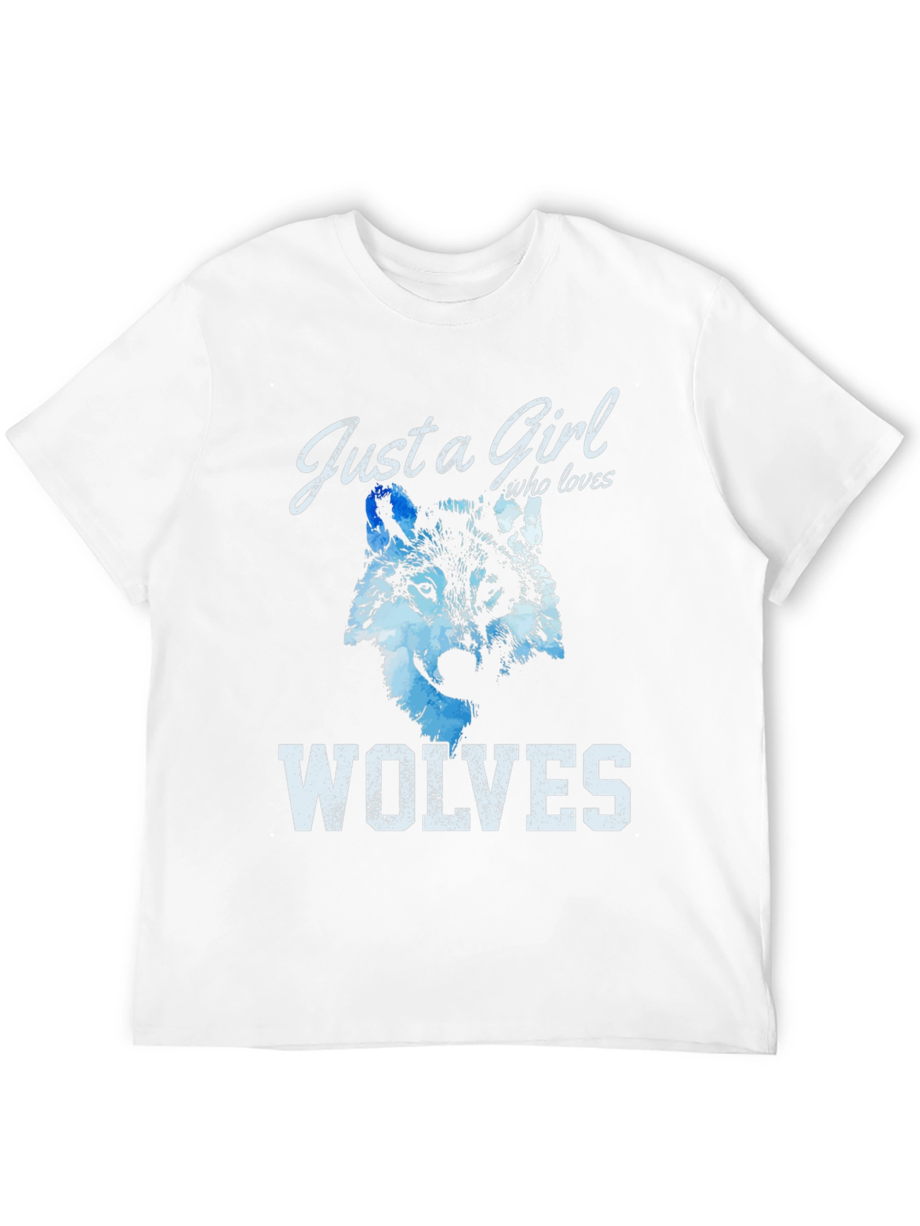 Black Just A Girl Who Loves Wolves T-Shirt view 12