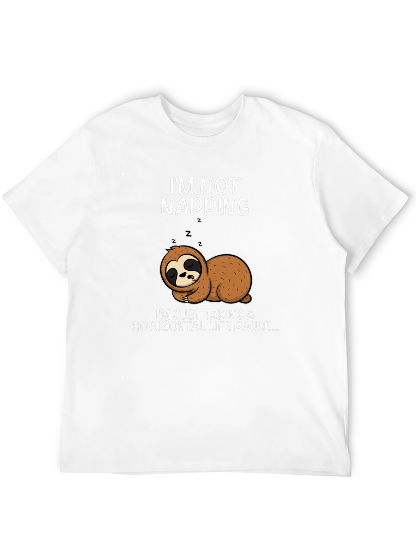 Black Sloth Napping Graphic Tee - Horizontal Life Pause view 12