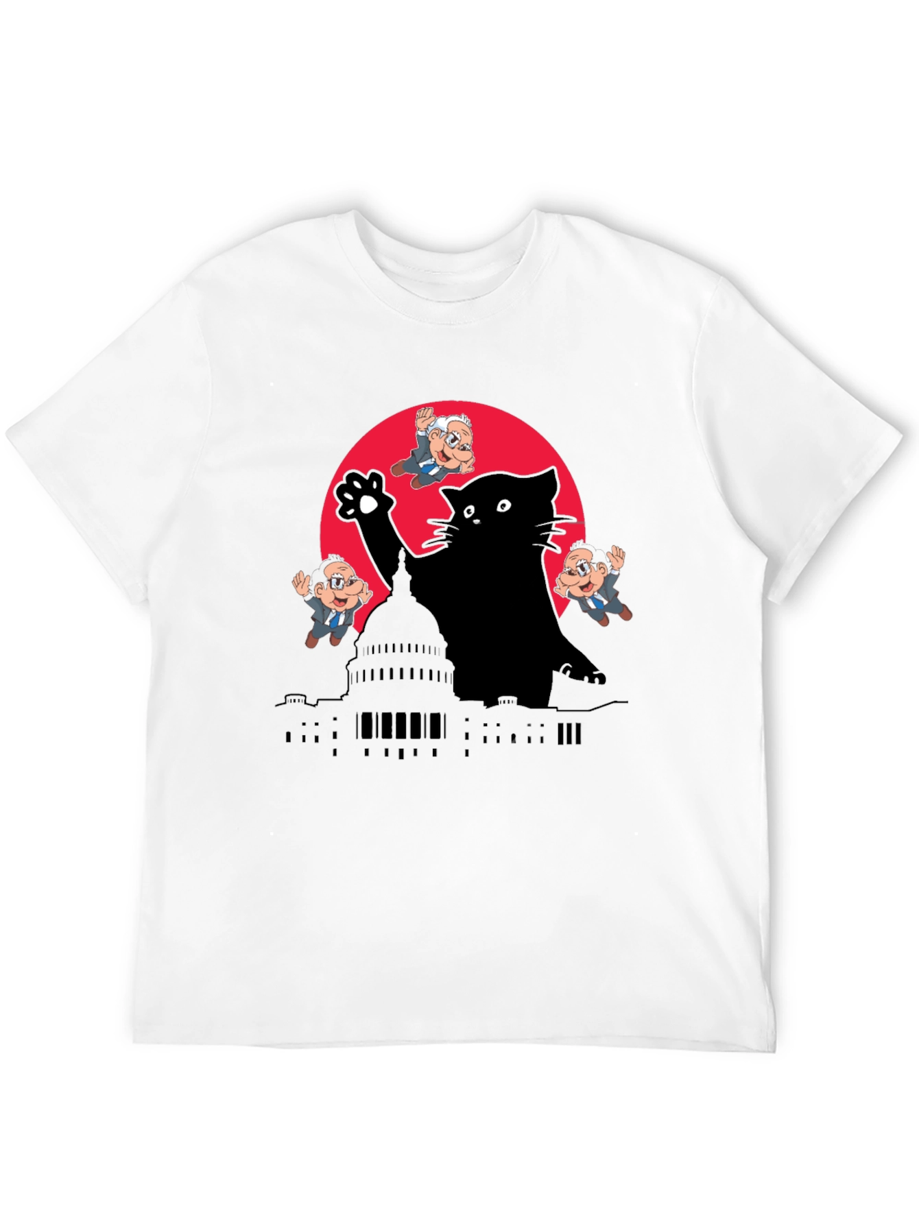 Black Kaiju Cat T-Shirt: Political Satire Tee view 12