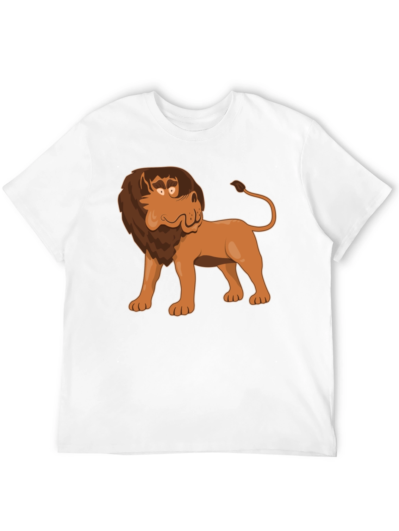 Black Cartoon Lion Graphic Tee - Black view 12