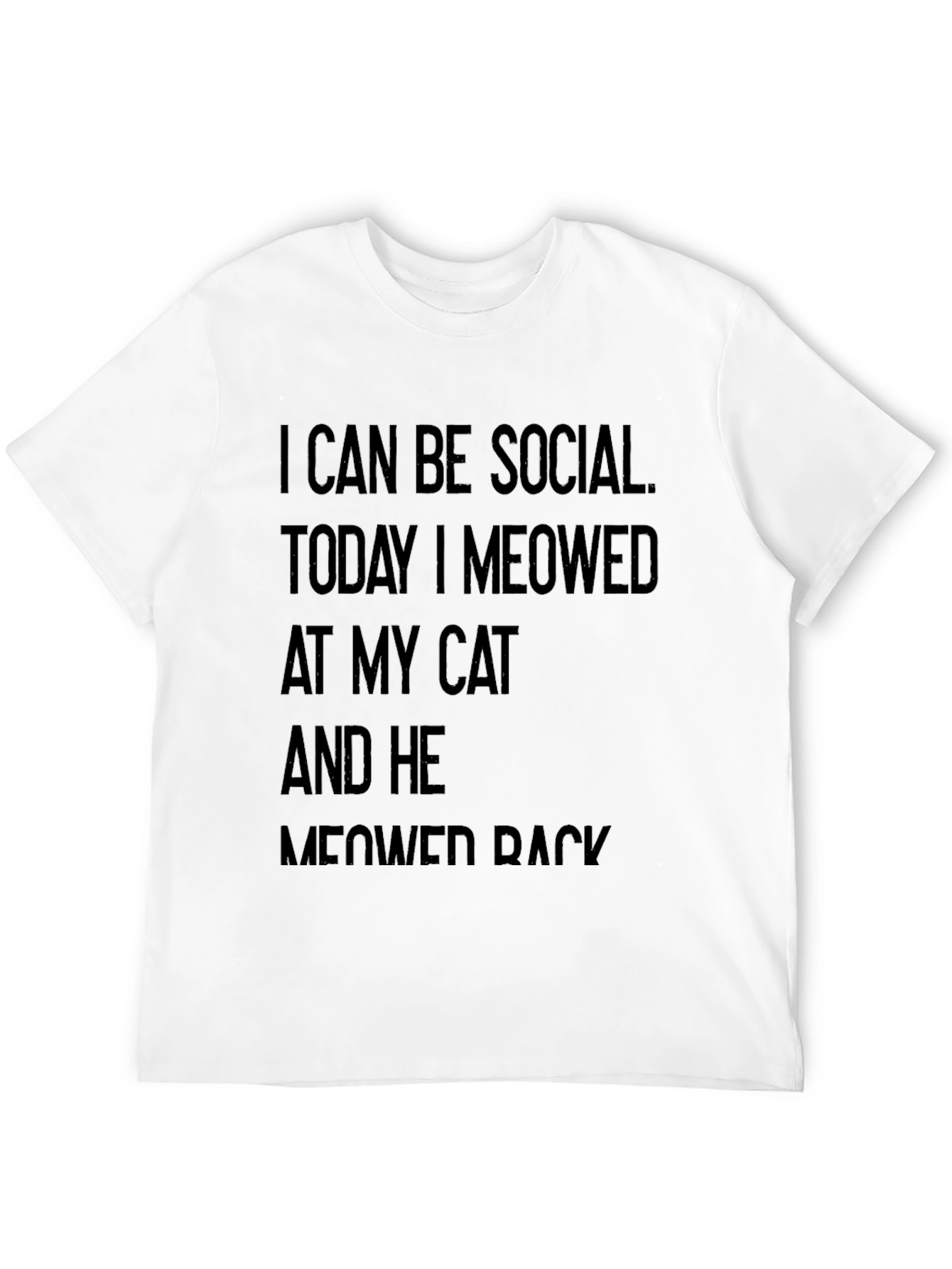 Black Funny Cat Lover T-Shirt - I Can Be Social view 12