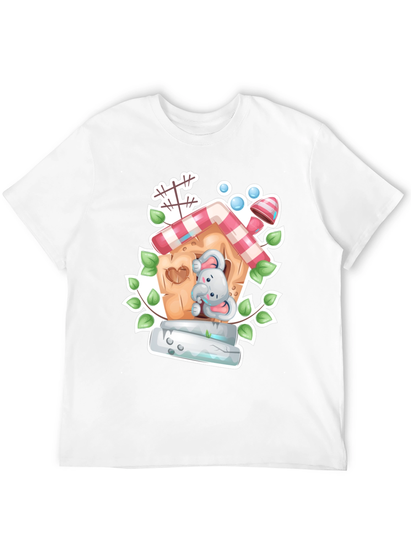 Elephant House Graphic Tee - Whimsical Black T-Shirt - 12
