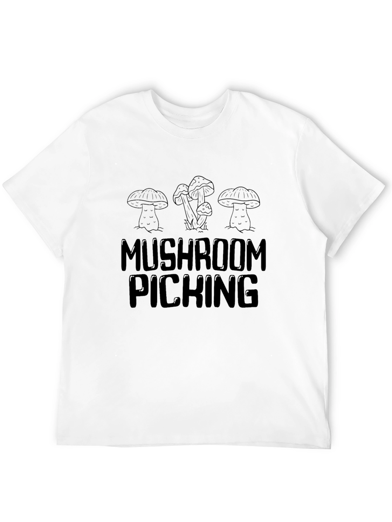 Black Mushroom Picking Graphic T-Shirt view 12