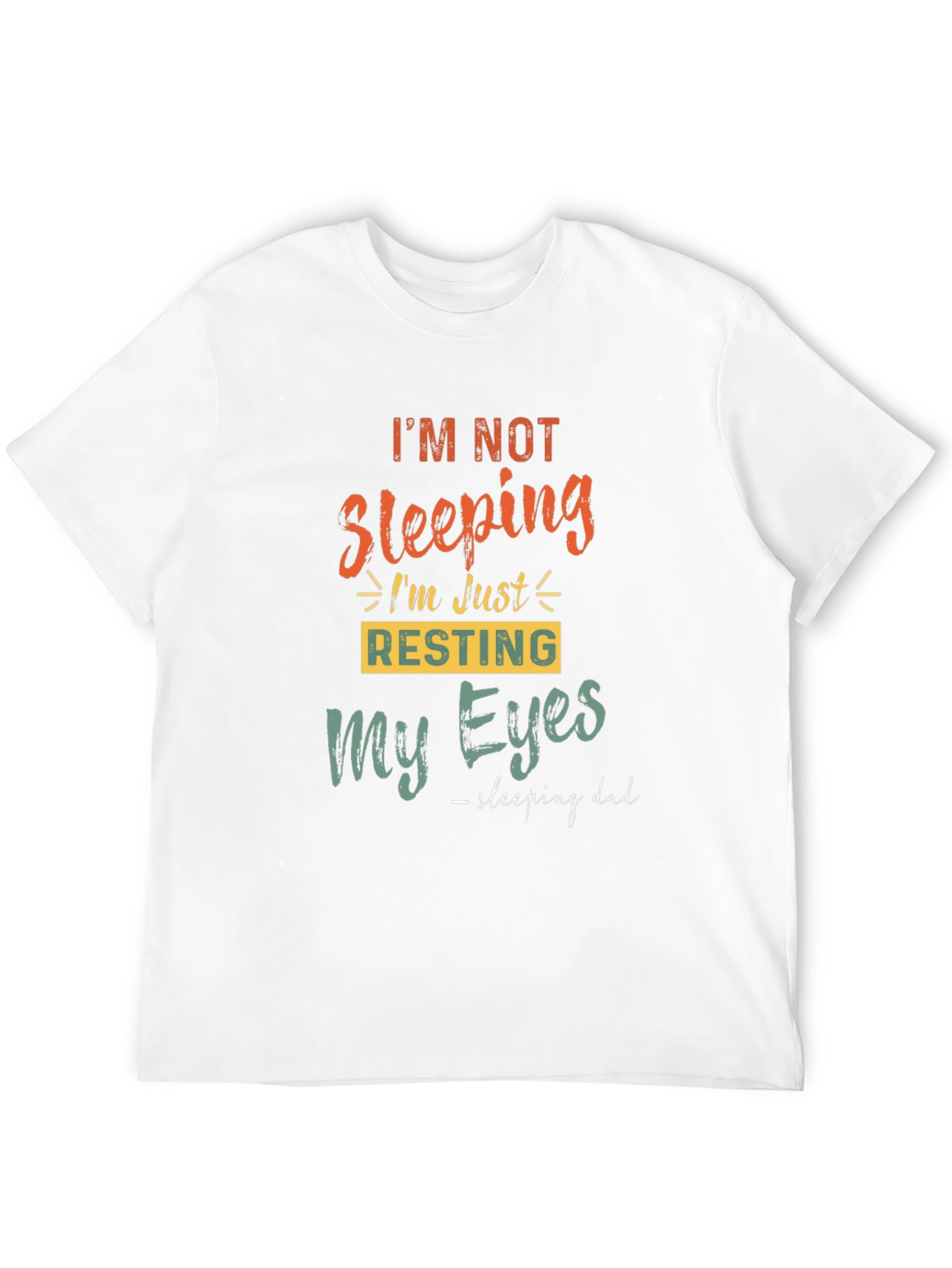 Black Funny 'Sleeping Dad' Graphic Print Men's Tee view 12