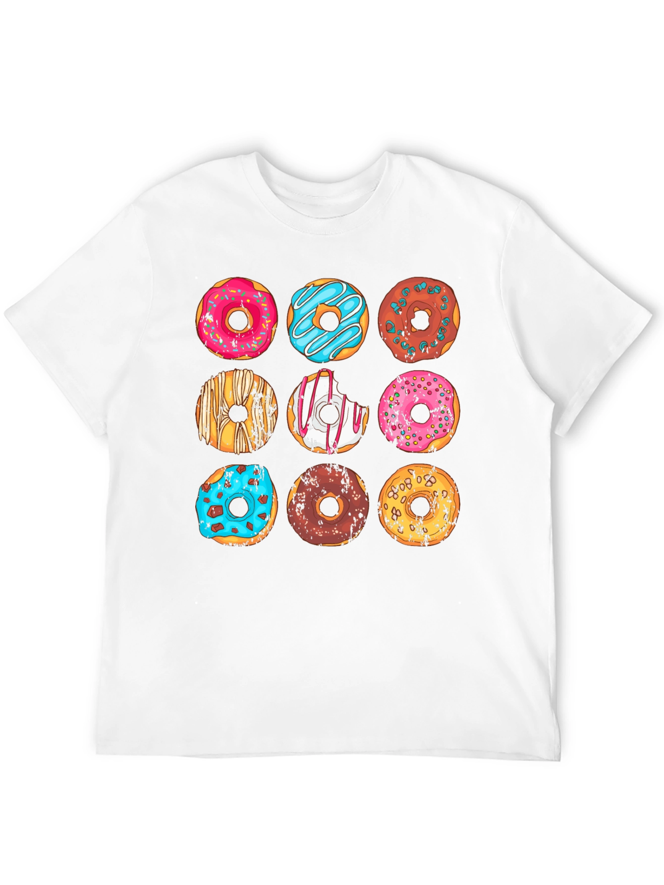 Black Donut Pattern Graphic T-Shirt - Black view 12