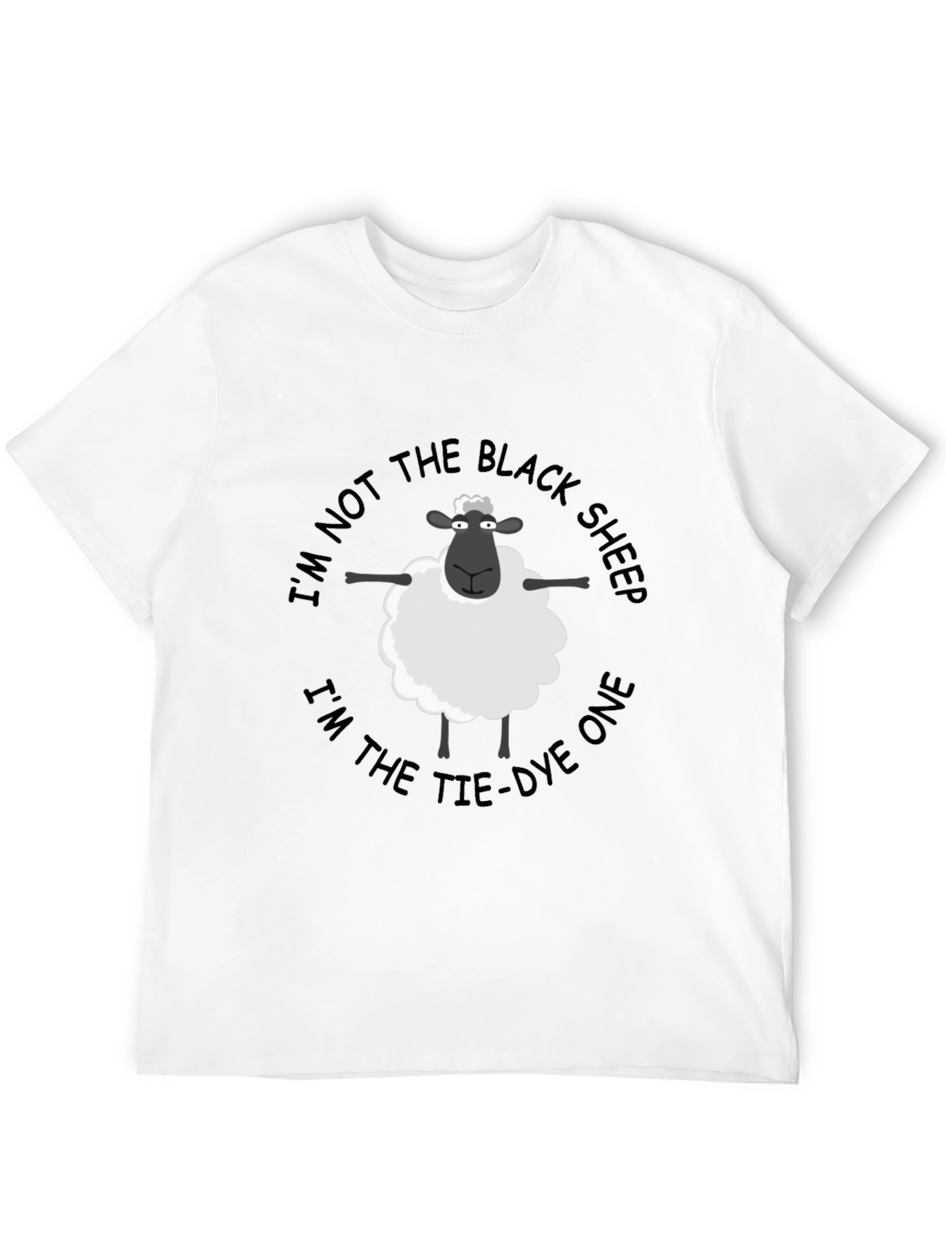Black Funny Tie-Dye Sheep T-Shirt - Not the Black Sheep view 12