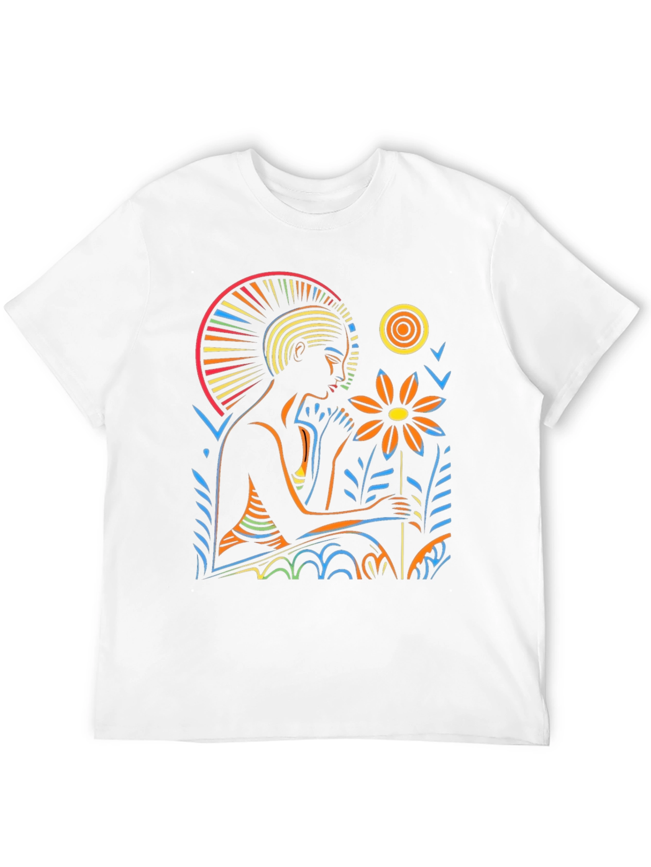 Black Artistic Graphic T-Shirt - Relaxing Figure view 12