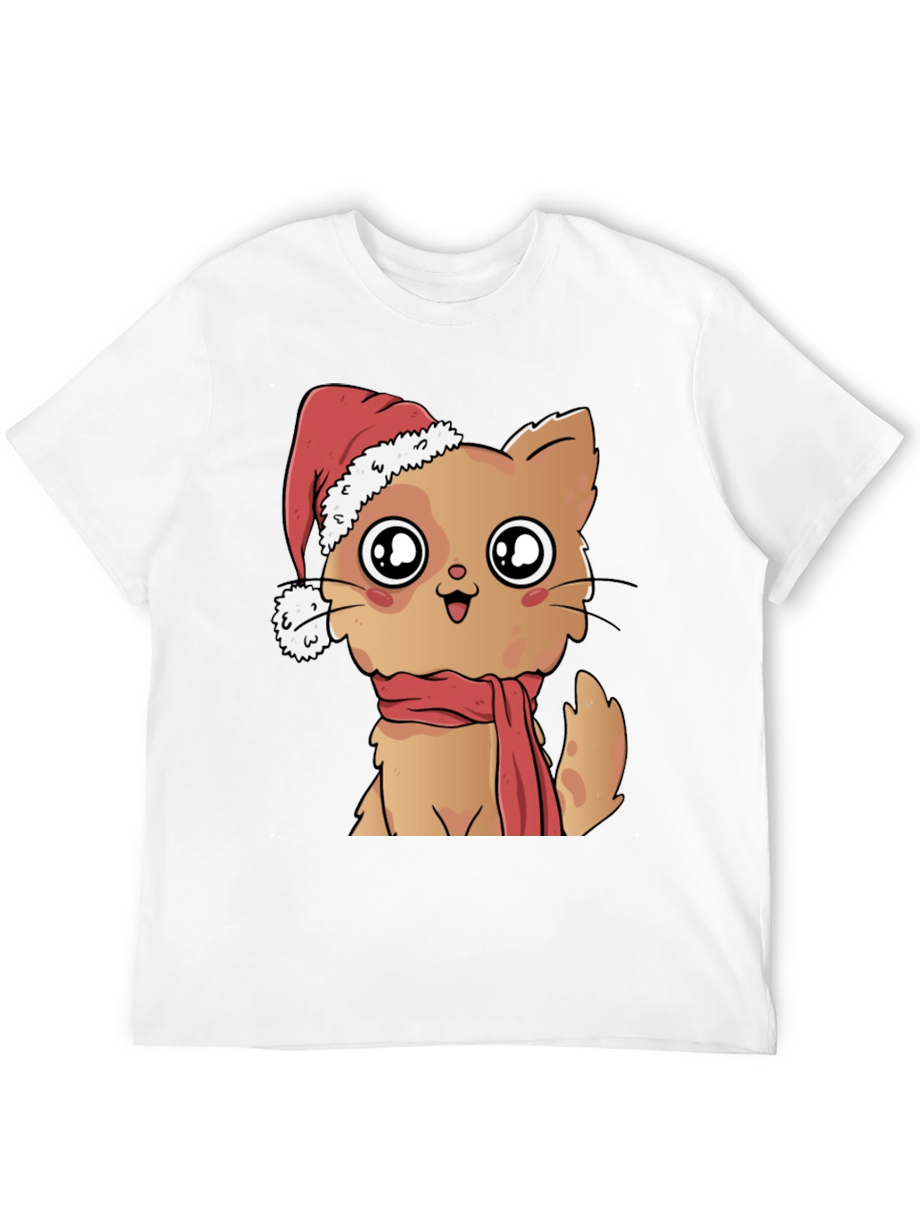 Black Cute Cat Christmas T-Shirt view 12