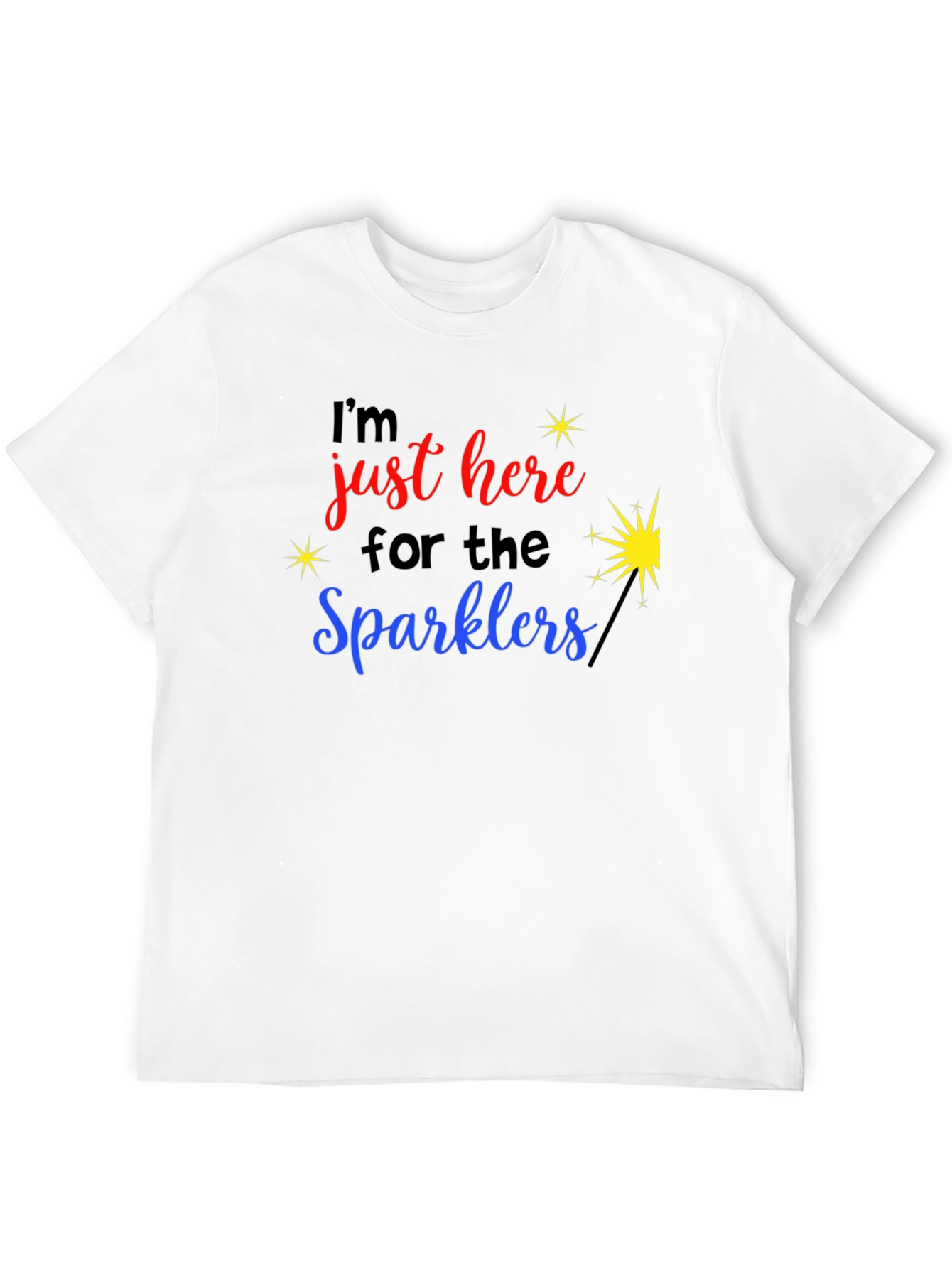 Black I'm Just Here for the Sparklers Graphic T-Shirt view 12