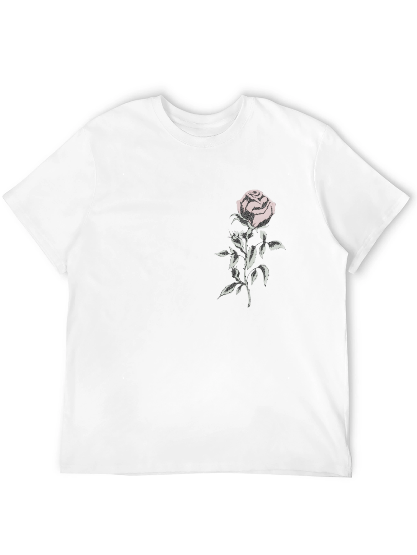 Black Elegant Rose Graphic Tee - Black Cotton Blend view 12
