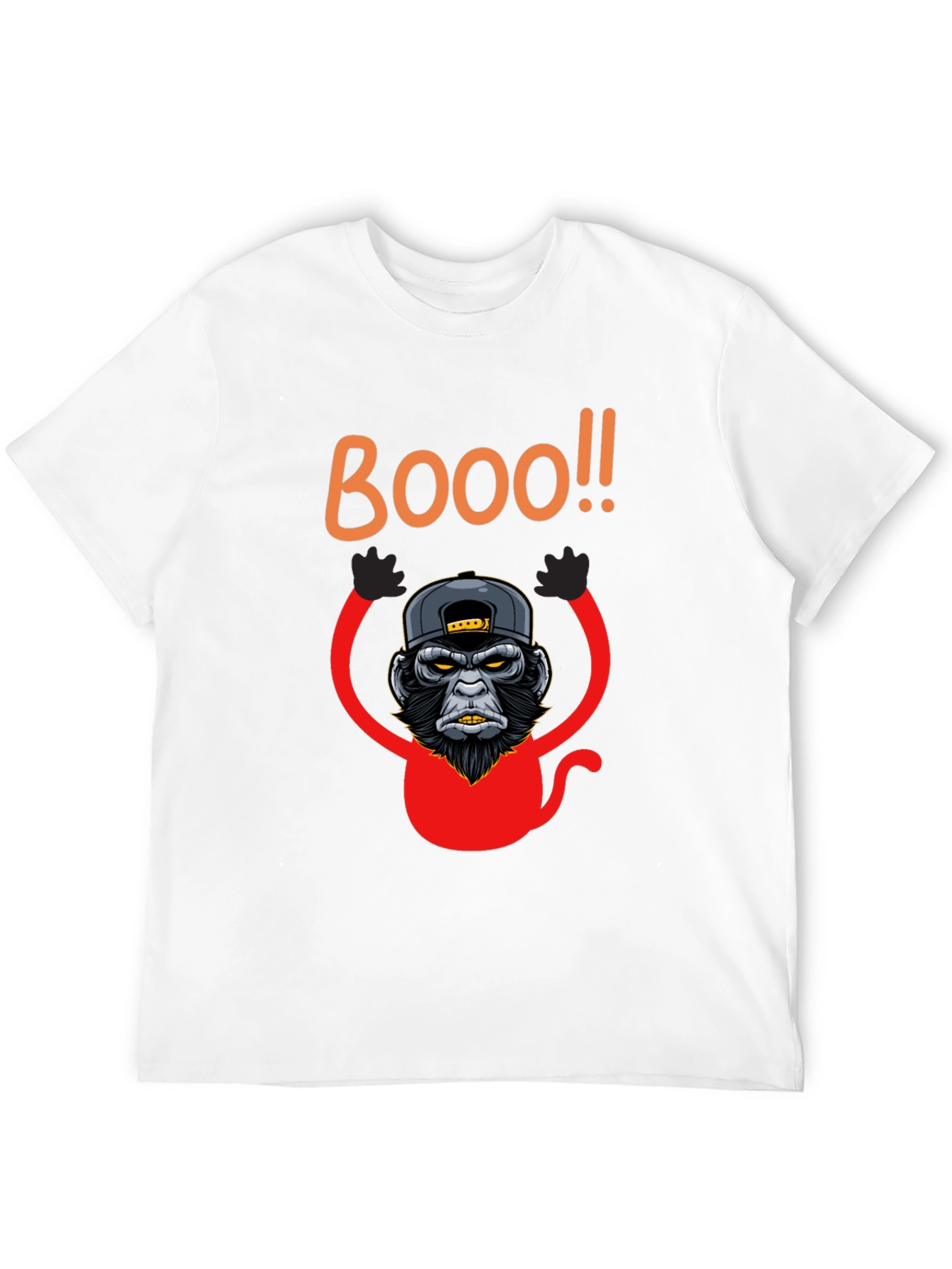 Black Boo Monkey Graphic Tee - Black Crew Neck Shirt view 12
