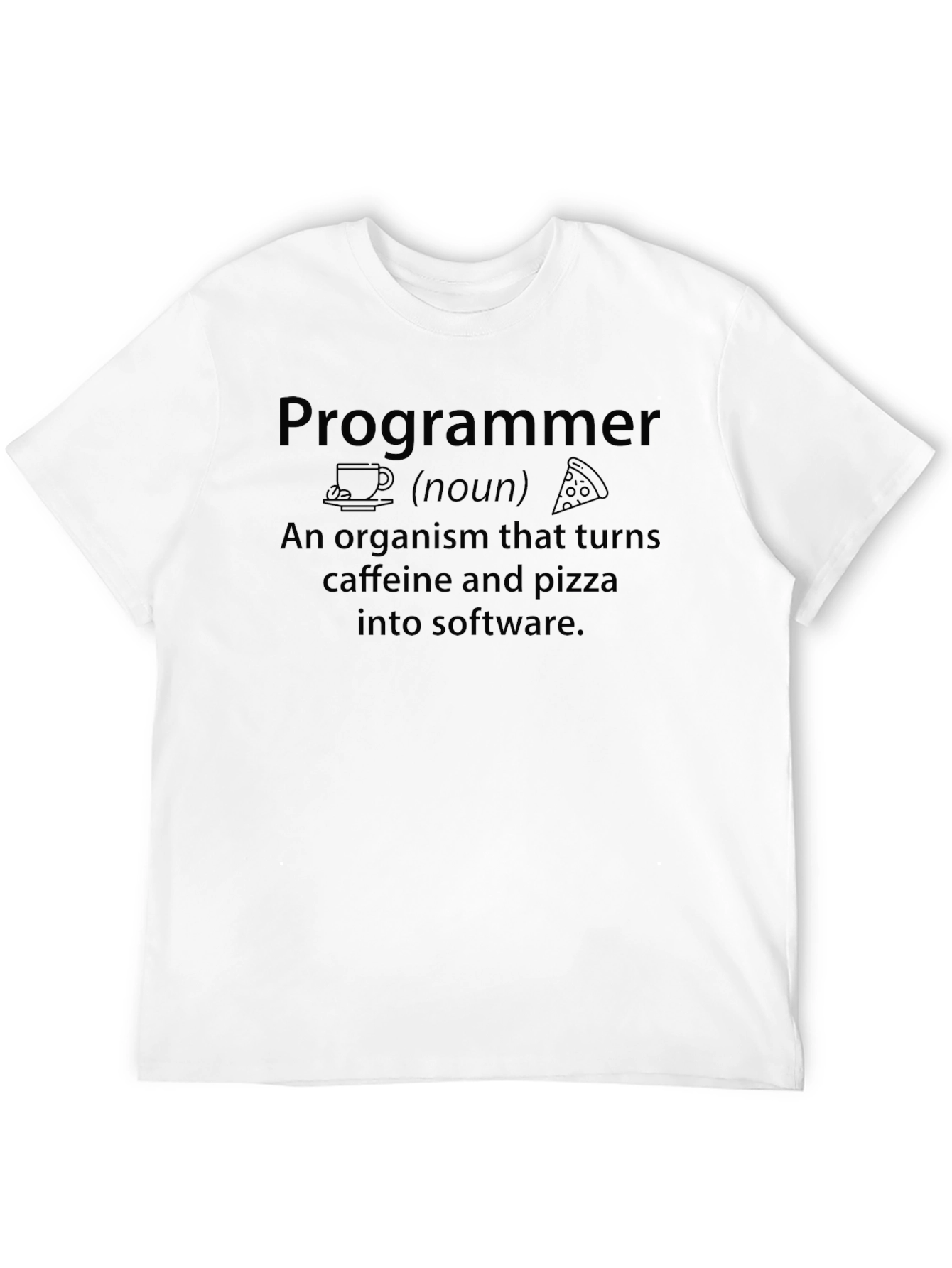Black Programmer Definition T-Shirt - Caffeine & Pizza to Software view 12