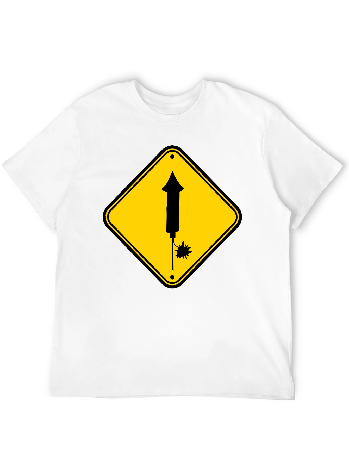 Black Fireworks Warning T-Shirt - Novelty Graphic Tee view 12