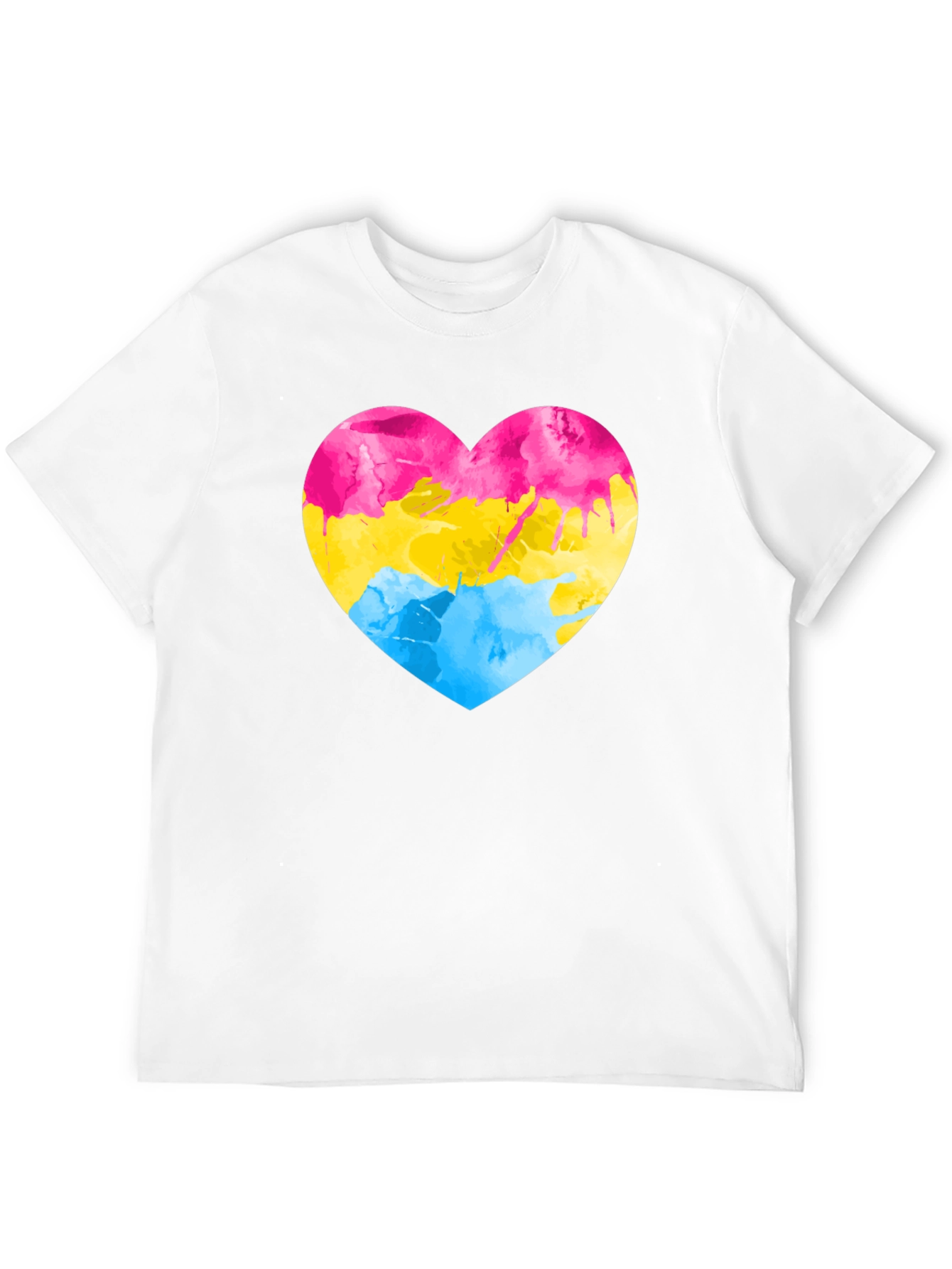 Black Pansexual Pride Heart T-Shirt - Black view 12