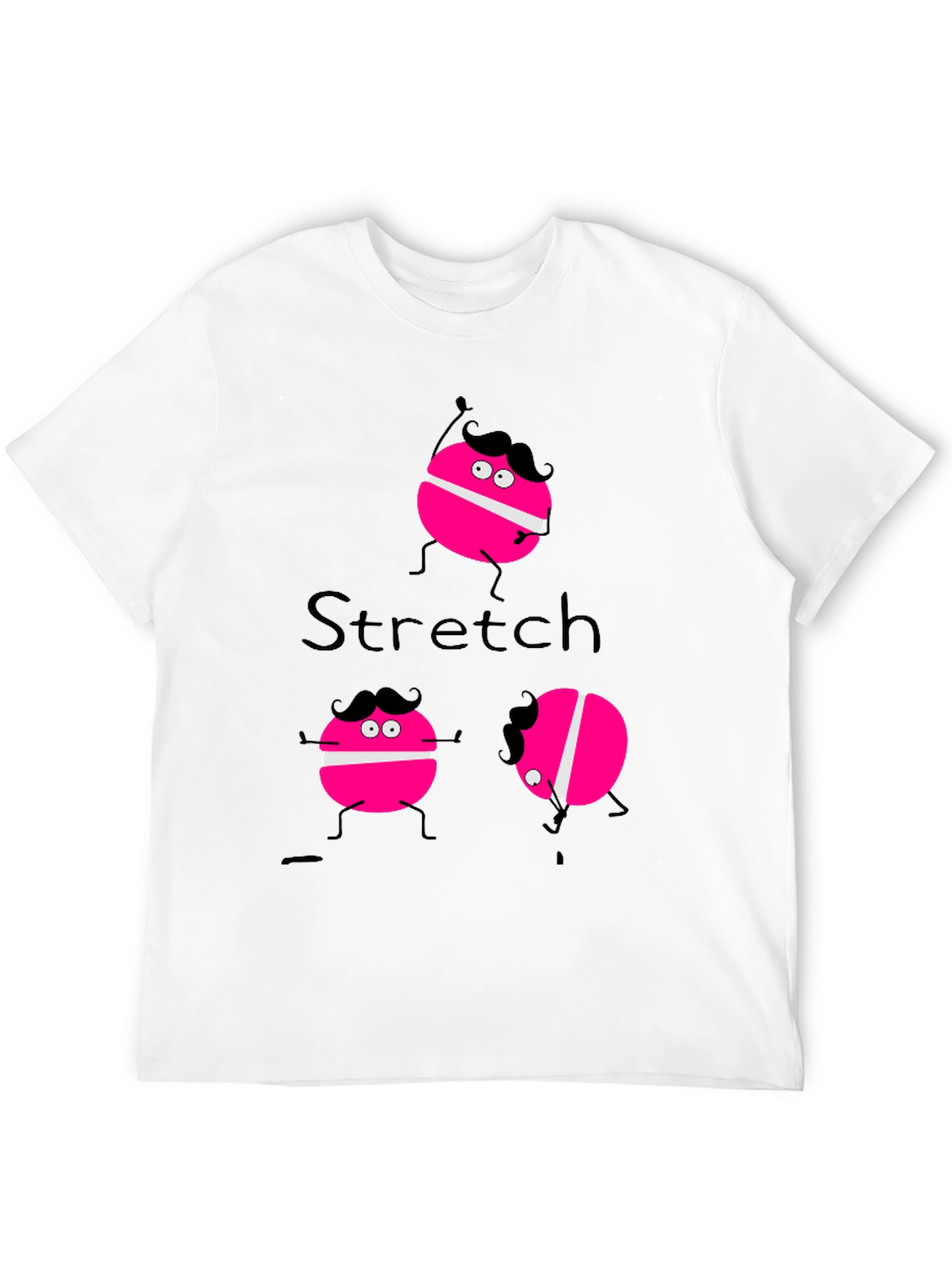 Black Funny Stretch Pink Macaroon Graphic T-Shirt view 12