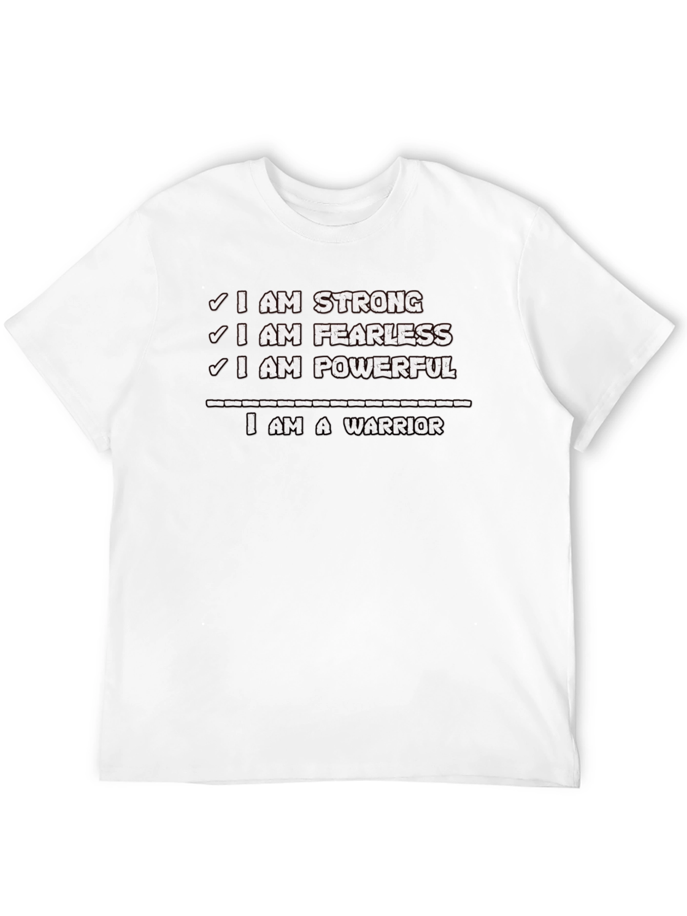 Black I Am Strong Warrior T-Shirt - Motivational Graphic Tee view 12