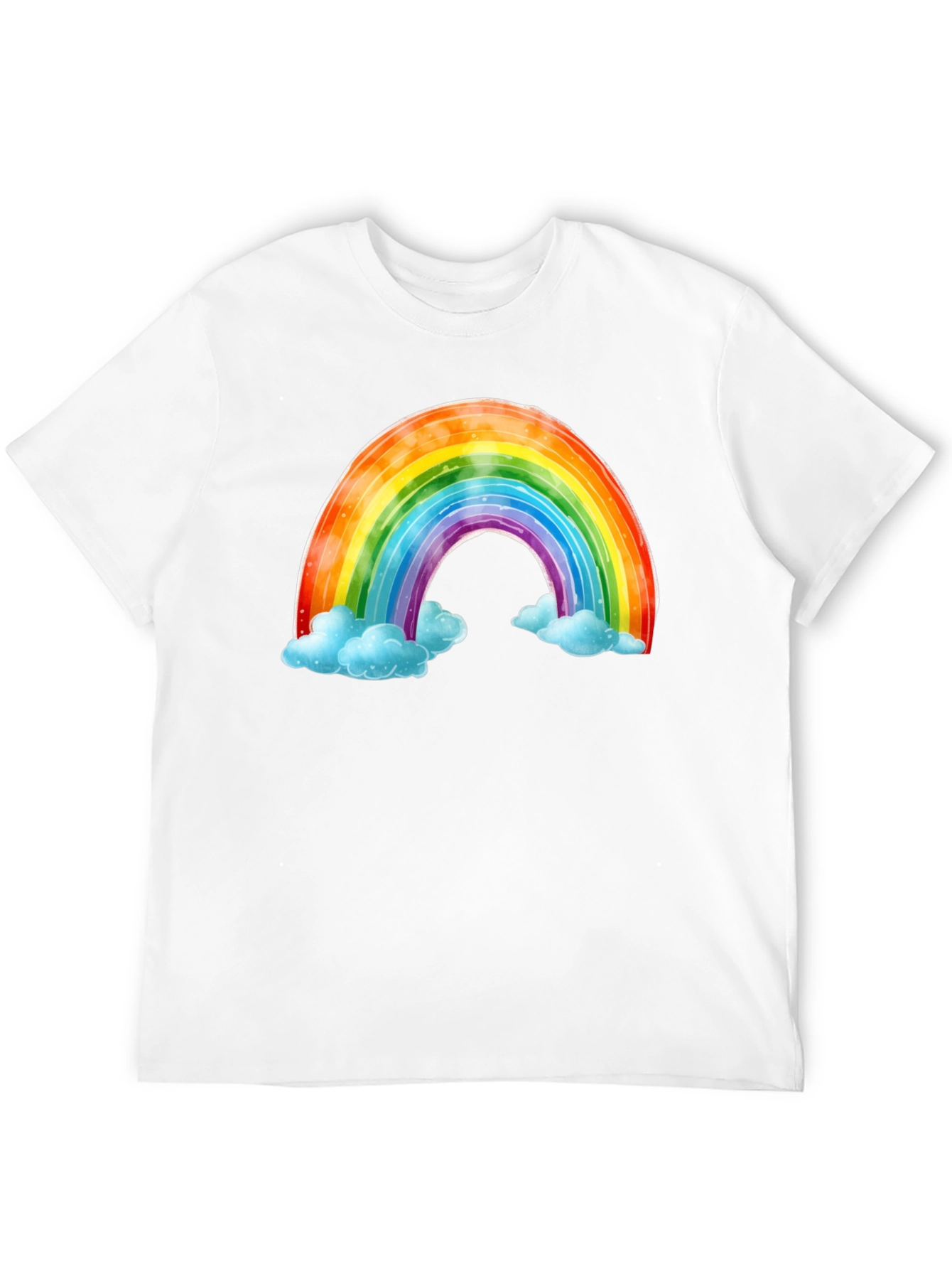 Black Rainbow & Cloud Graphic Tee - Soft Cotton Comfort view 12