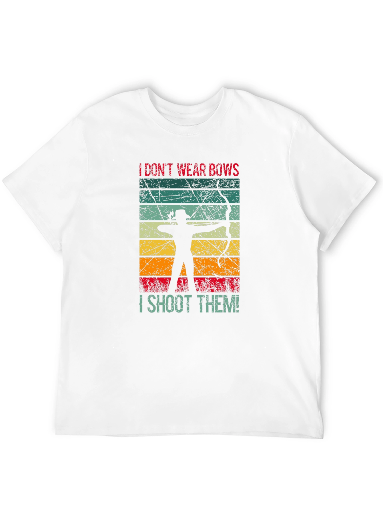 Black I Don't Wear Bows I Shoot Them T-Shirt view 12
