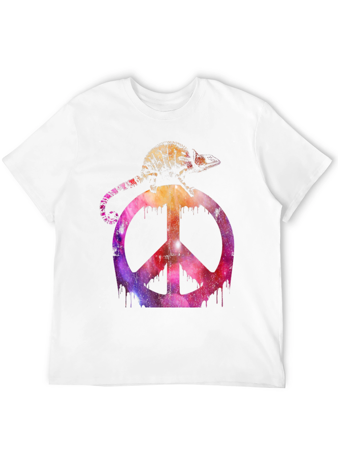 Black Chameleon Peace Sign Graphic T-Shirt view 12