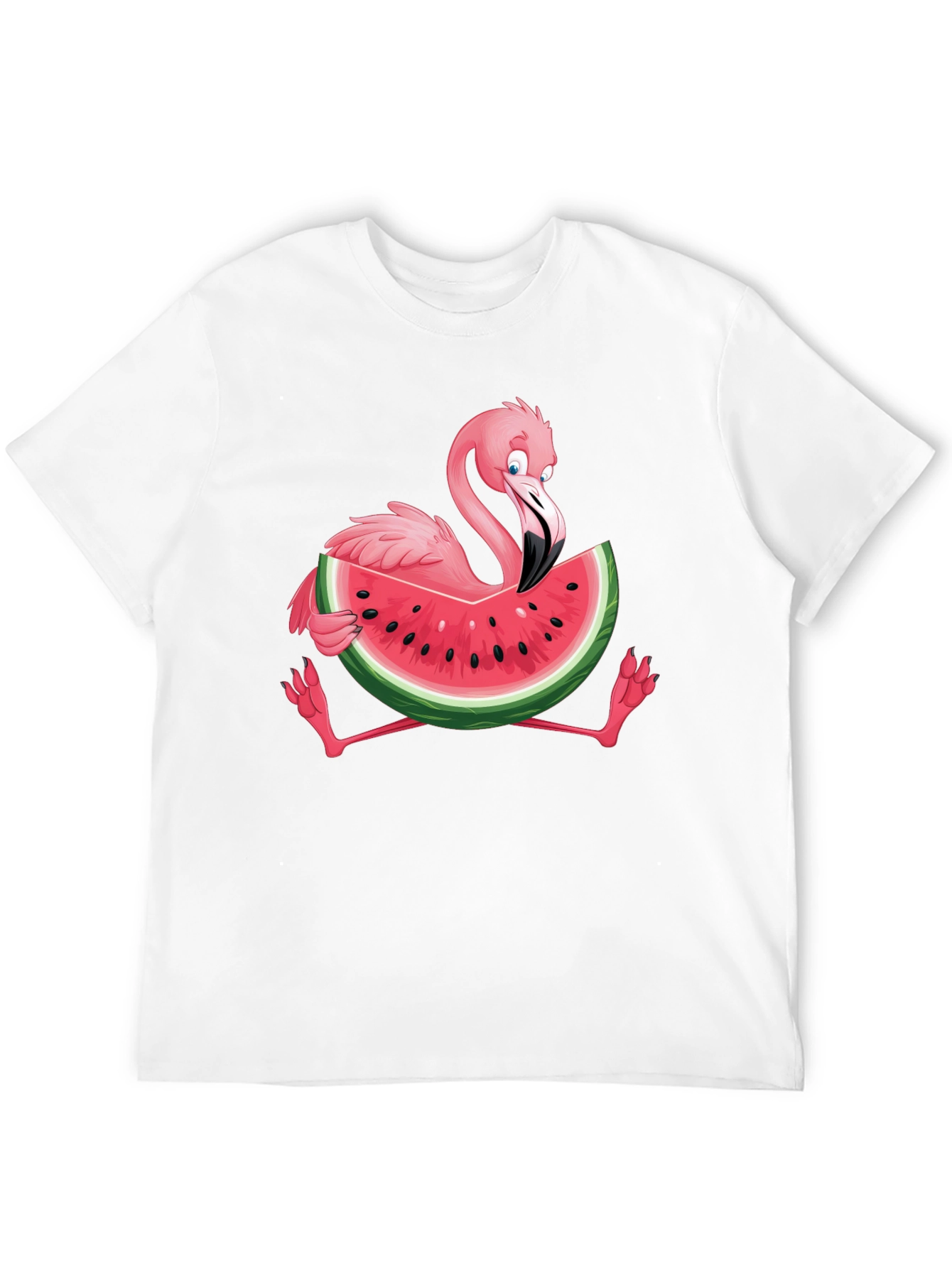 Black Flamingo Watermelon Graphic Tee - Fun Summer Shirt view 12