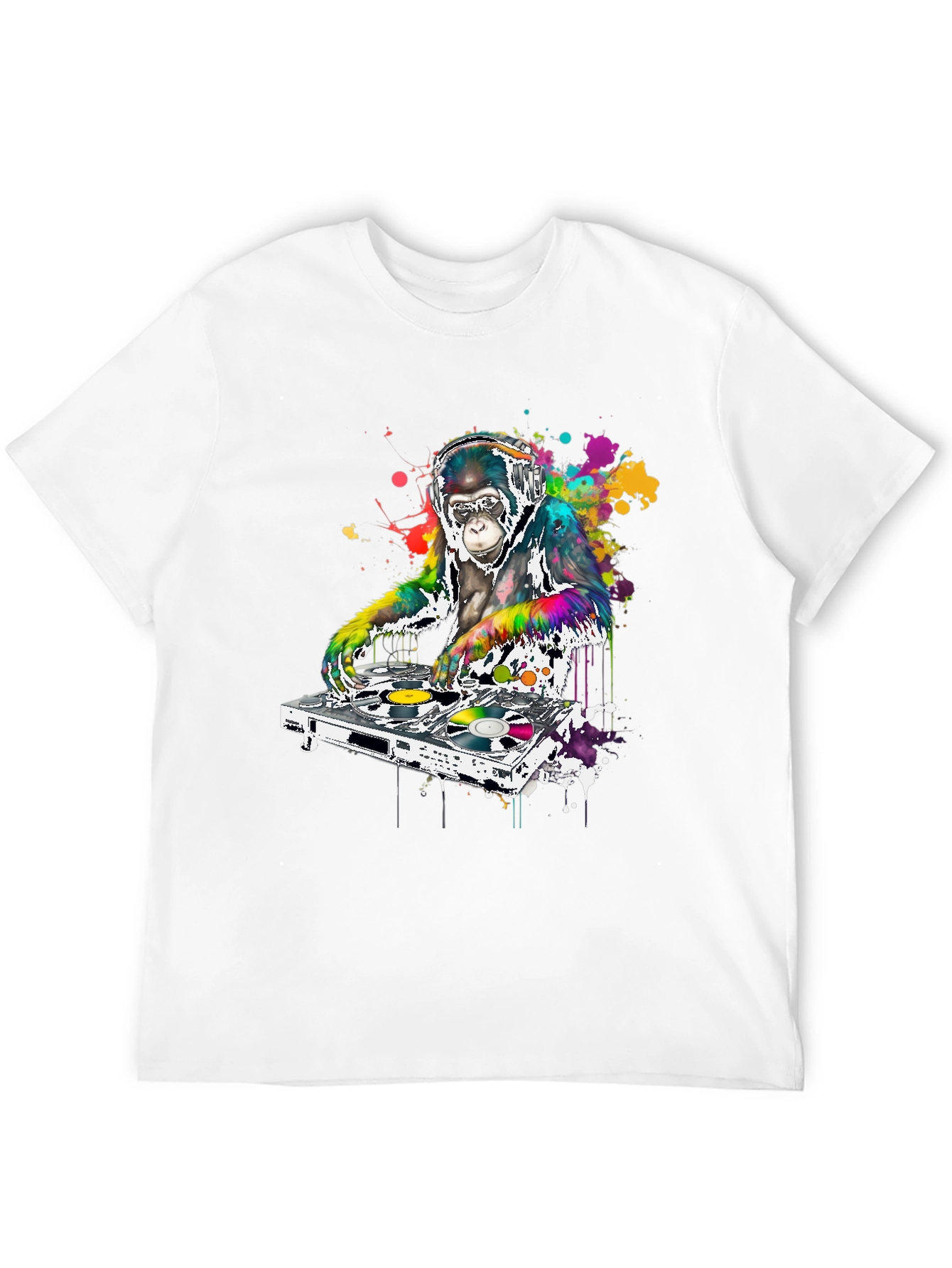 Black DJ Monkey Graphic T-Shirt view 12