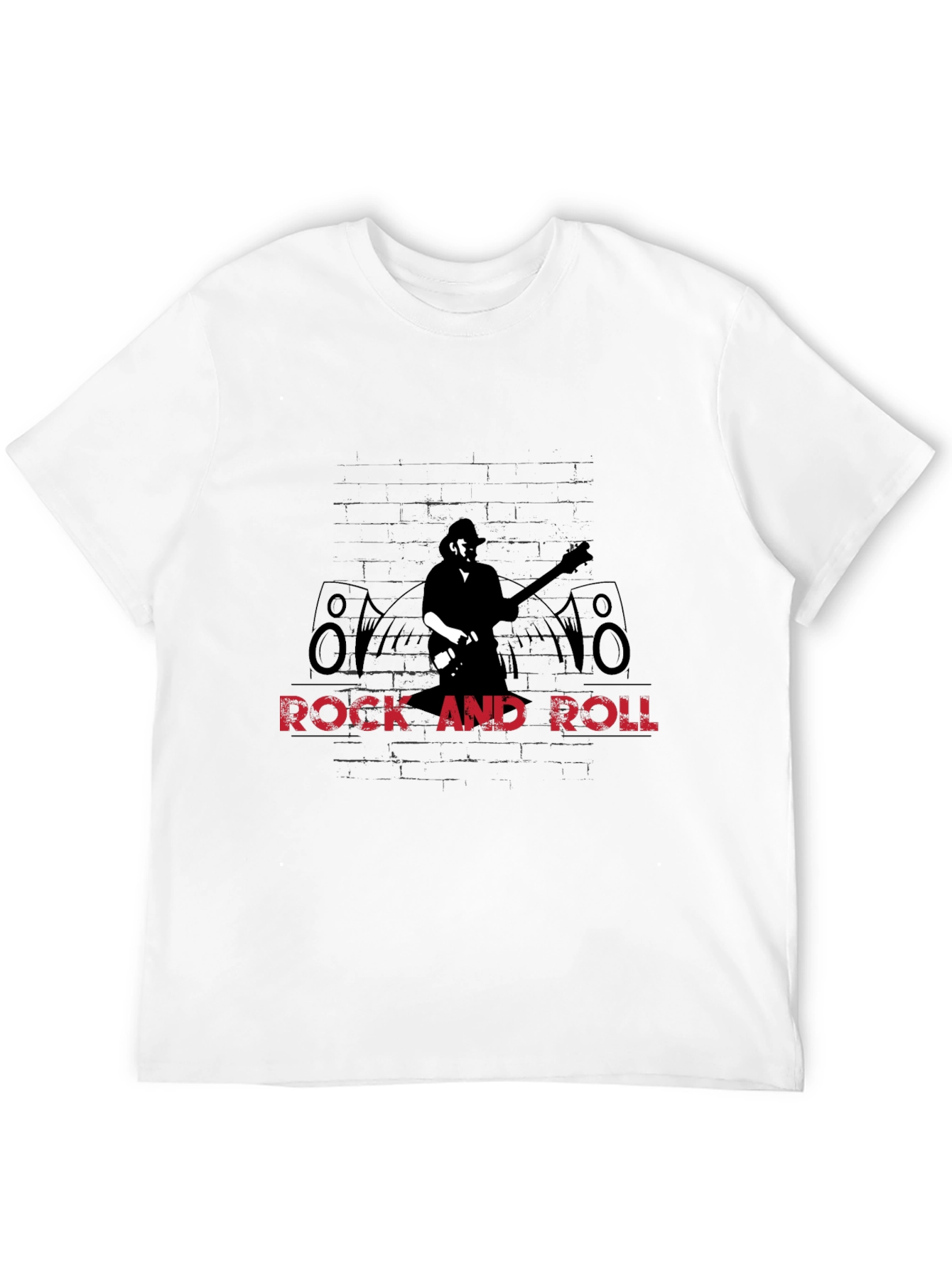 Black Rock and Roll Guitarist Graphic Tee view 12
