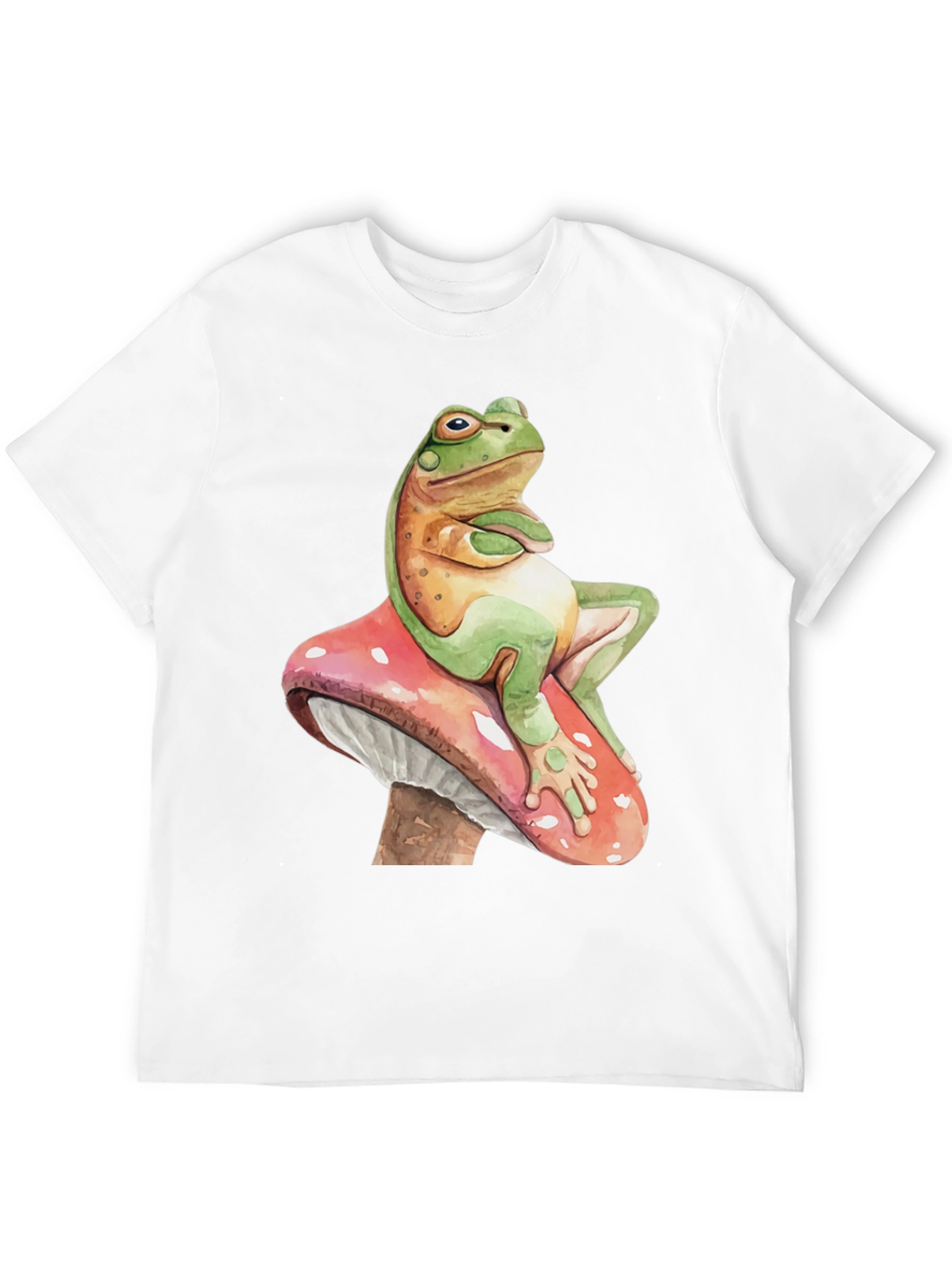 Black Frog on Mushroom T-Shirt - Relaxed Funny Graphic Tee view 12