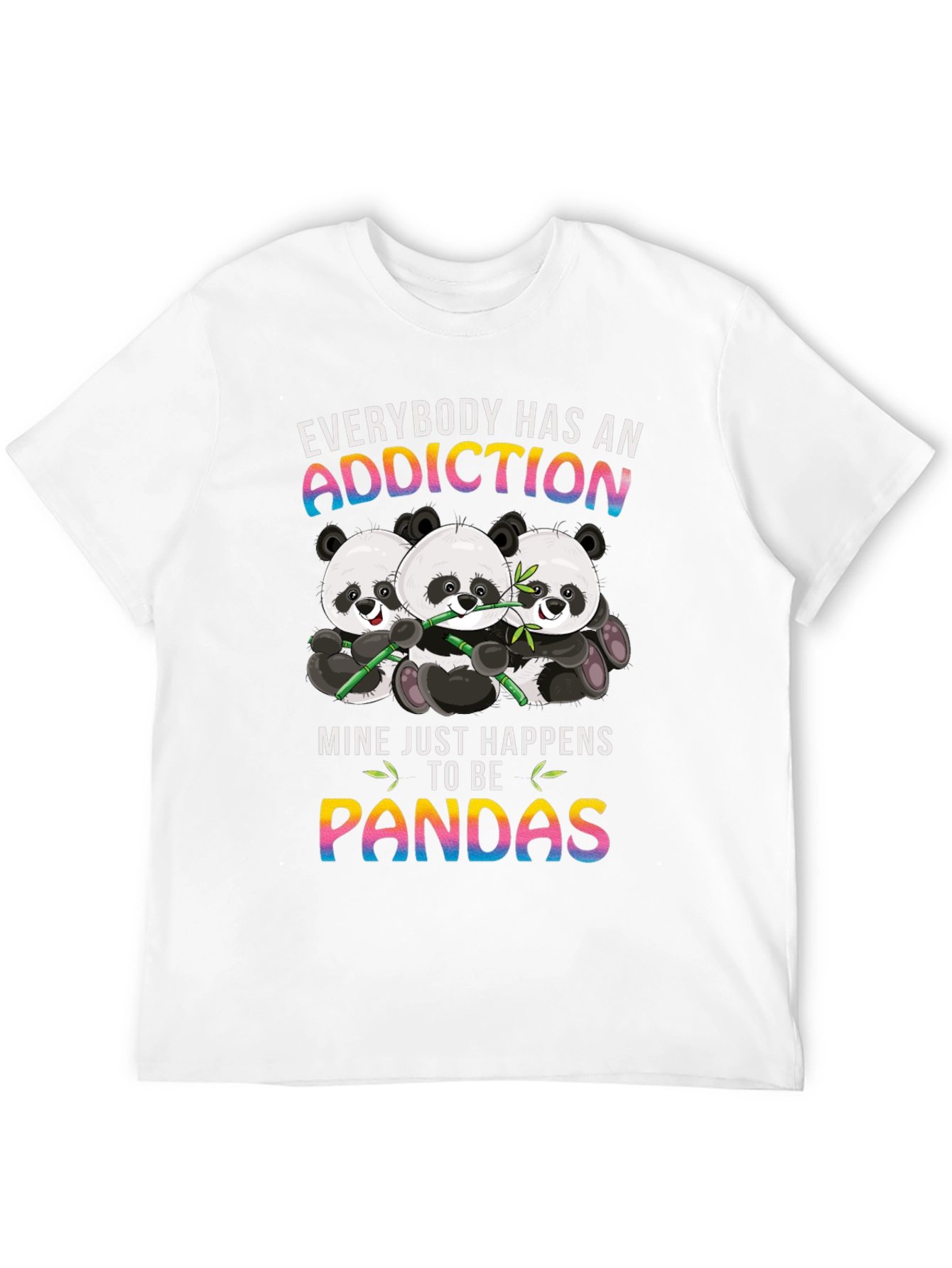Black Panda Addiction Graphic T-Shirt - Unisex view 12