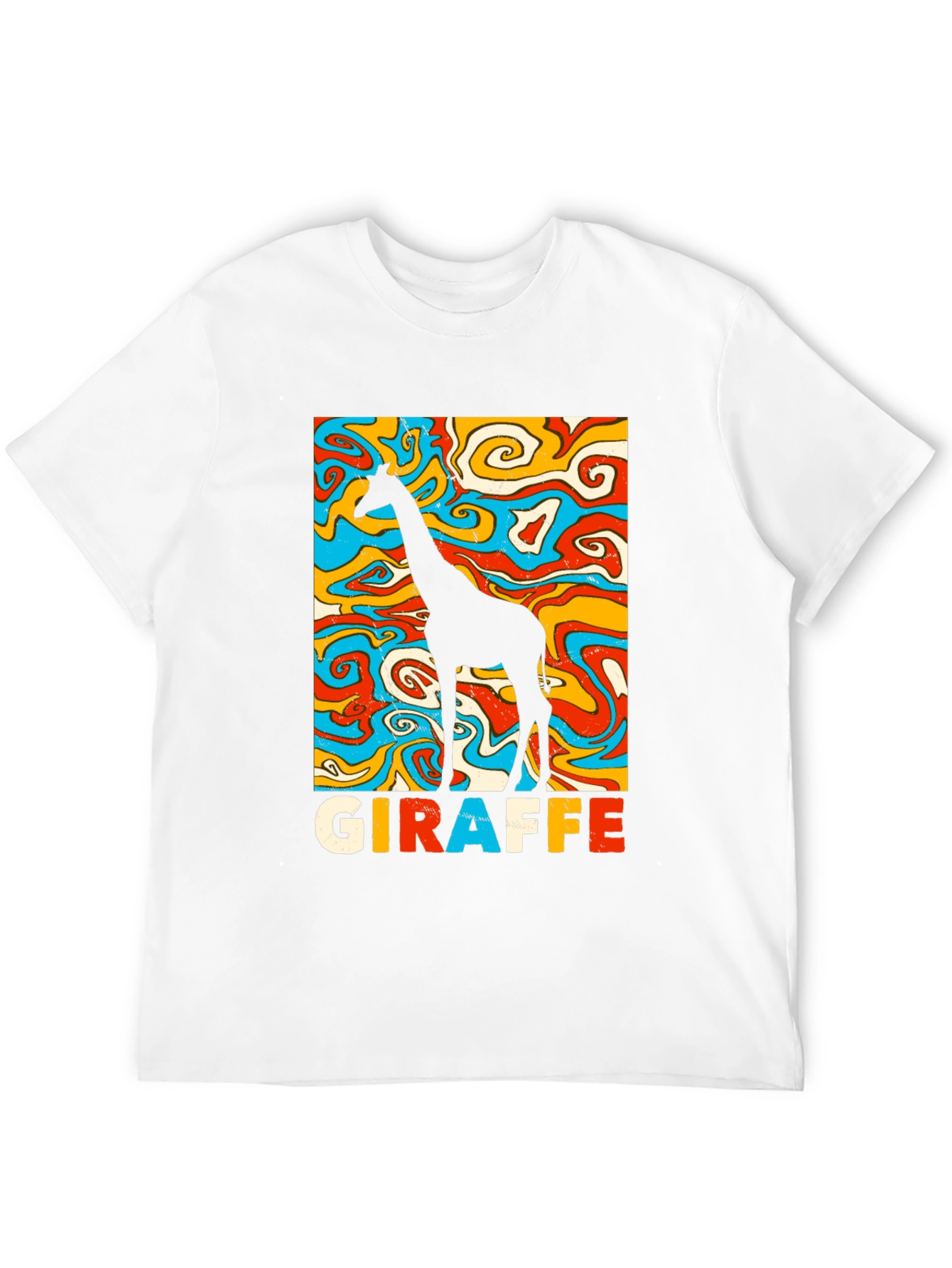 Black Groovy Giraffe Graphic Tee - Retro Style view 12