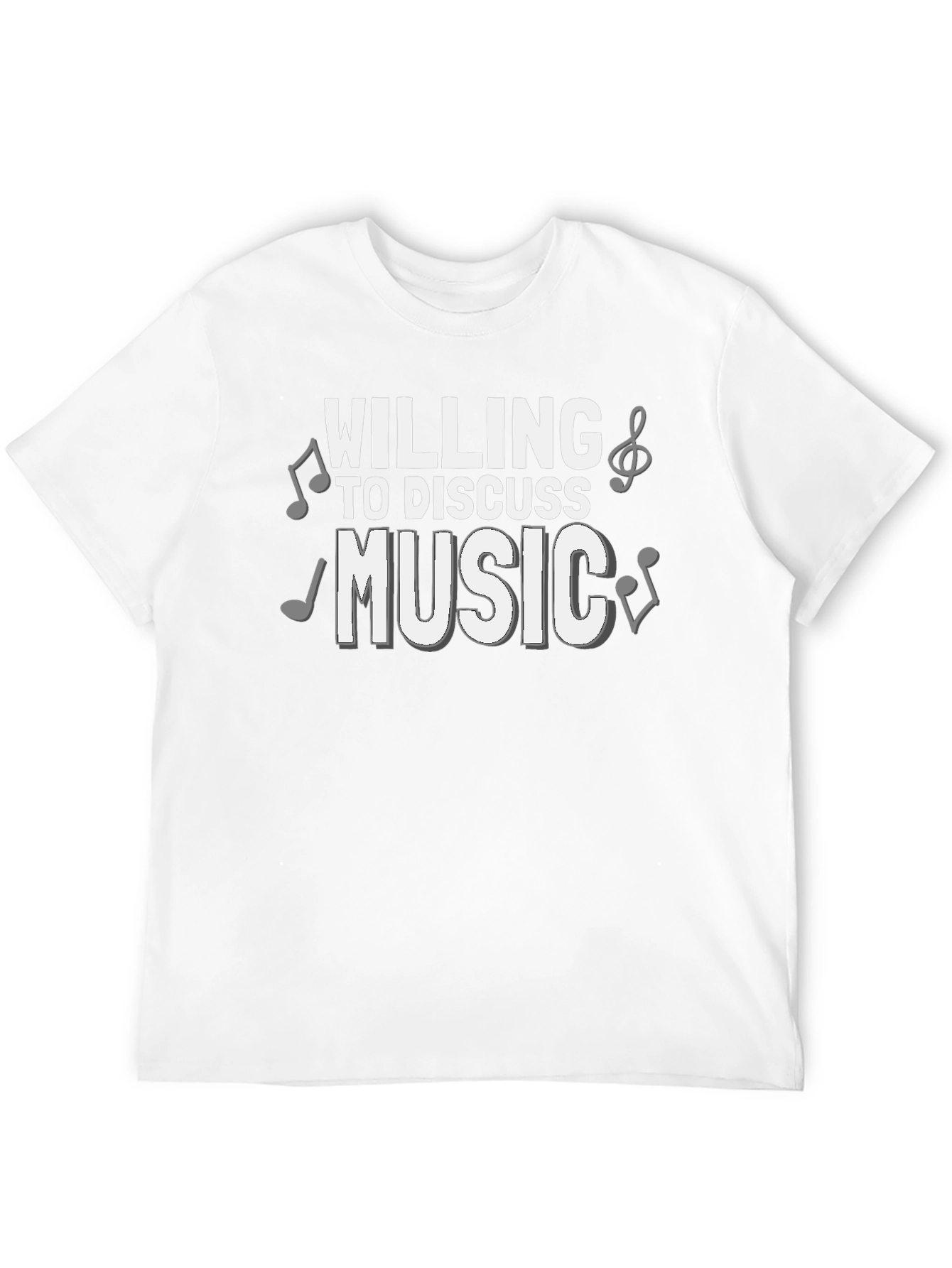 Black Willing to Discuss Music T-Shirt - Black Cotton Tee view 12
