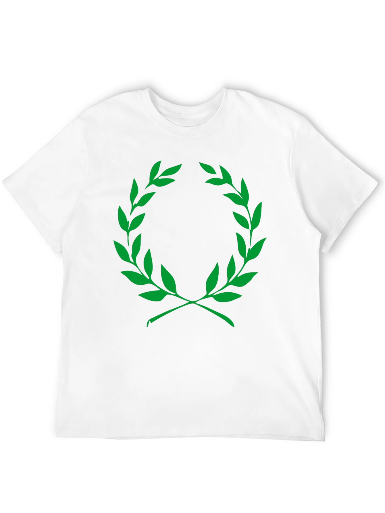 Black Men's Black T-Shirt with Green Laurel Wreath Graphic view 12