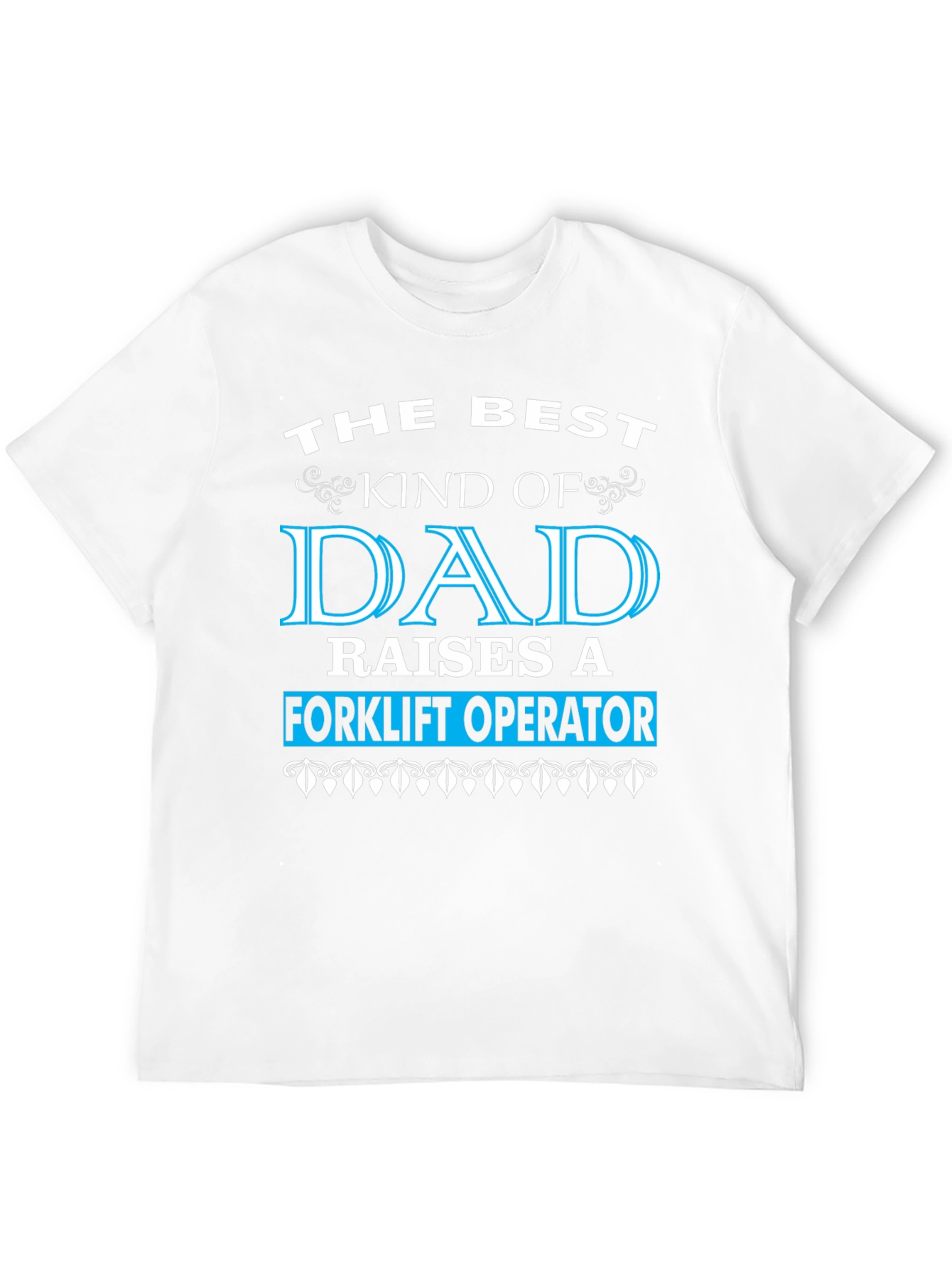 Black Best Dad Raises Forklift Operator Graphic T-Shirt view 12
