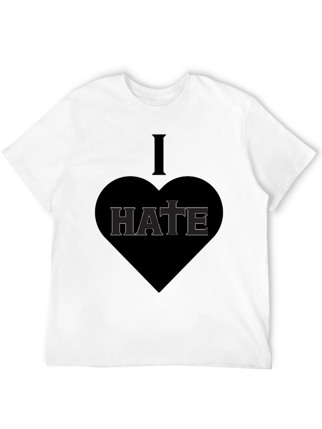 Black I Heart Hate Graphic T-Shirt - Dark Humor Tee view 12