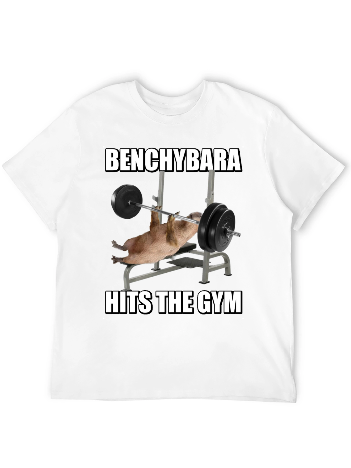 Black Benchybara Hits the Gym T-Shirt view 12