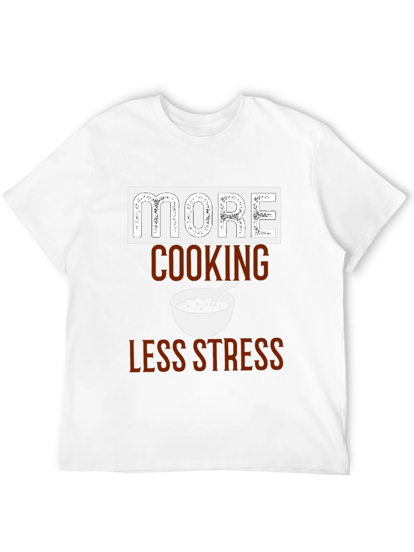 Black More Cooking Less Stress Graphic T-Shirt view 12