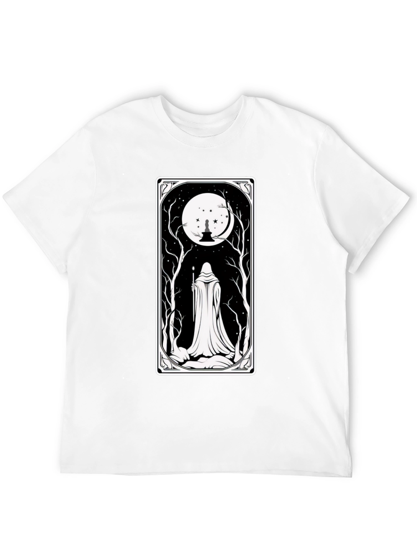 Black Mystic Night Tarot Card T-Shirt view 12
