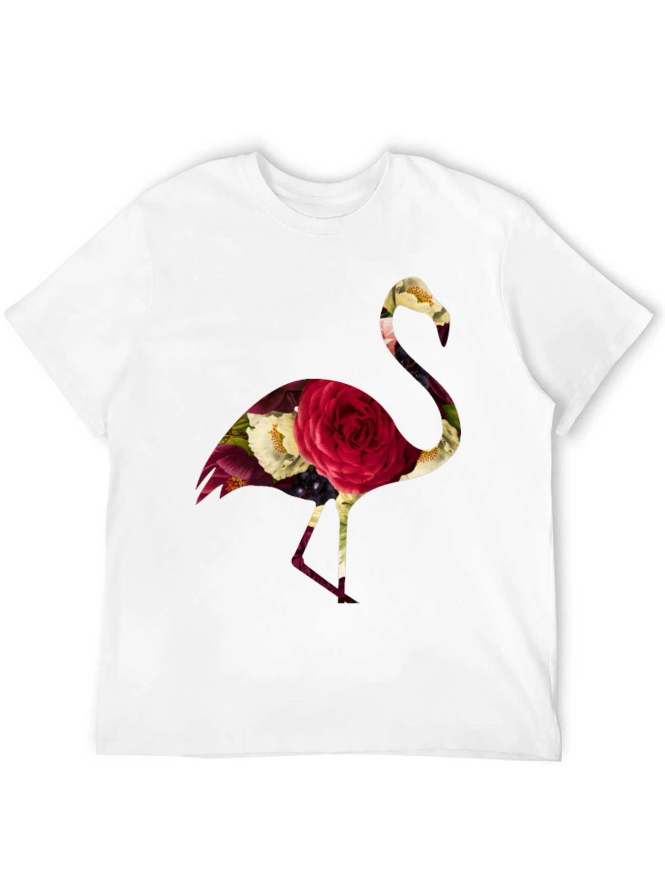 Black Floral Flamingo Graphic Tee - Black view 12