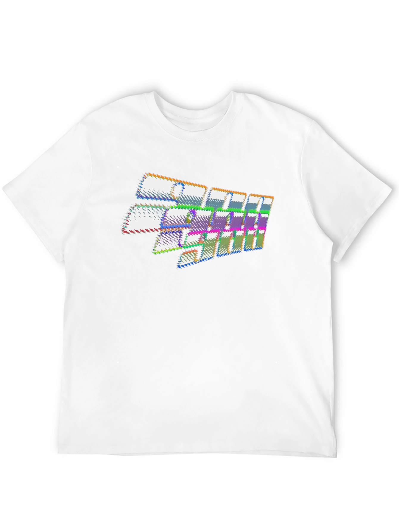 Black Geometric Pixelated T-Shirt - Black view 12